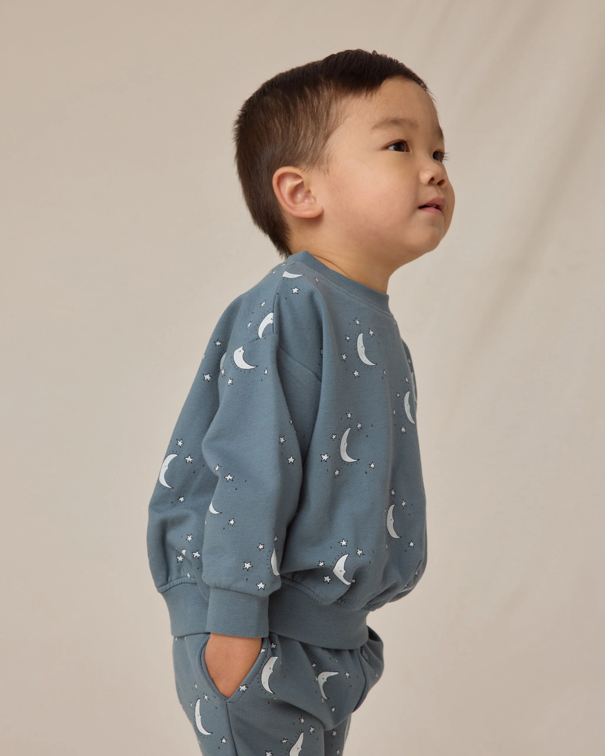 Relaxed Fleece Sweatshirt || Silver Moons - Image 2