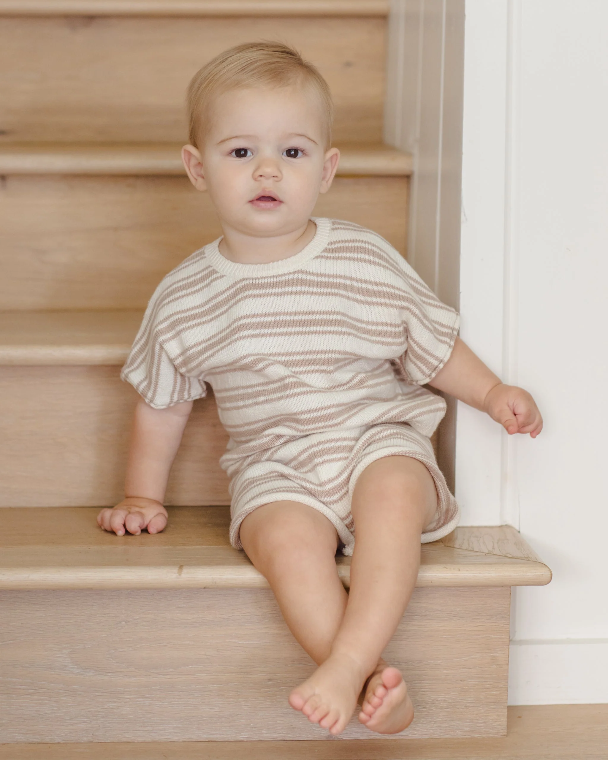 Relaxed Summer Knit Set Oat Stripe - Image 4