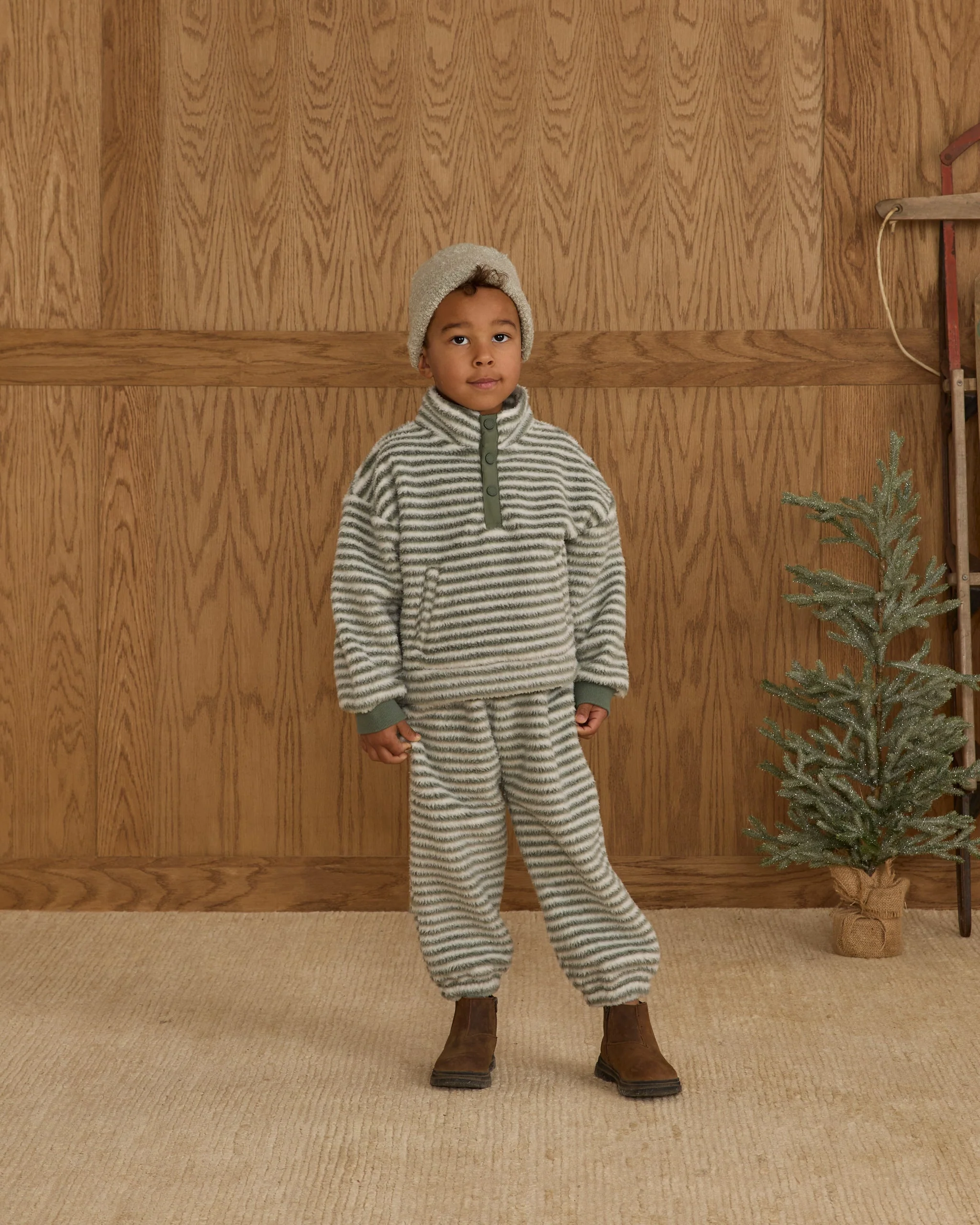 Relaxed Sweatpant || Evergreen Stripe - Image 2