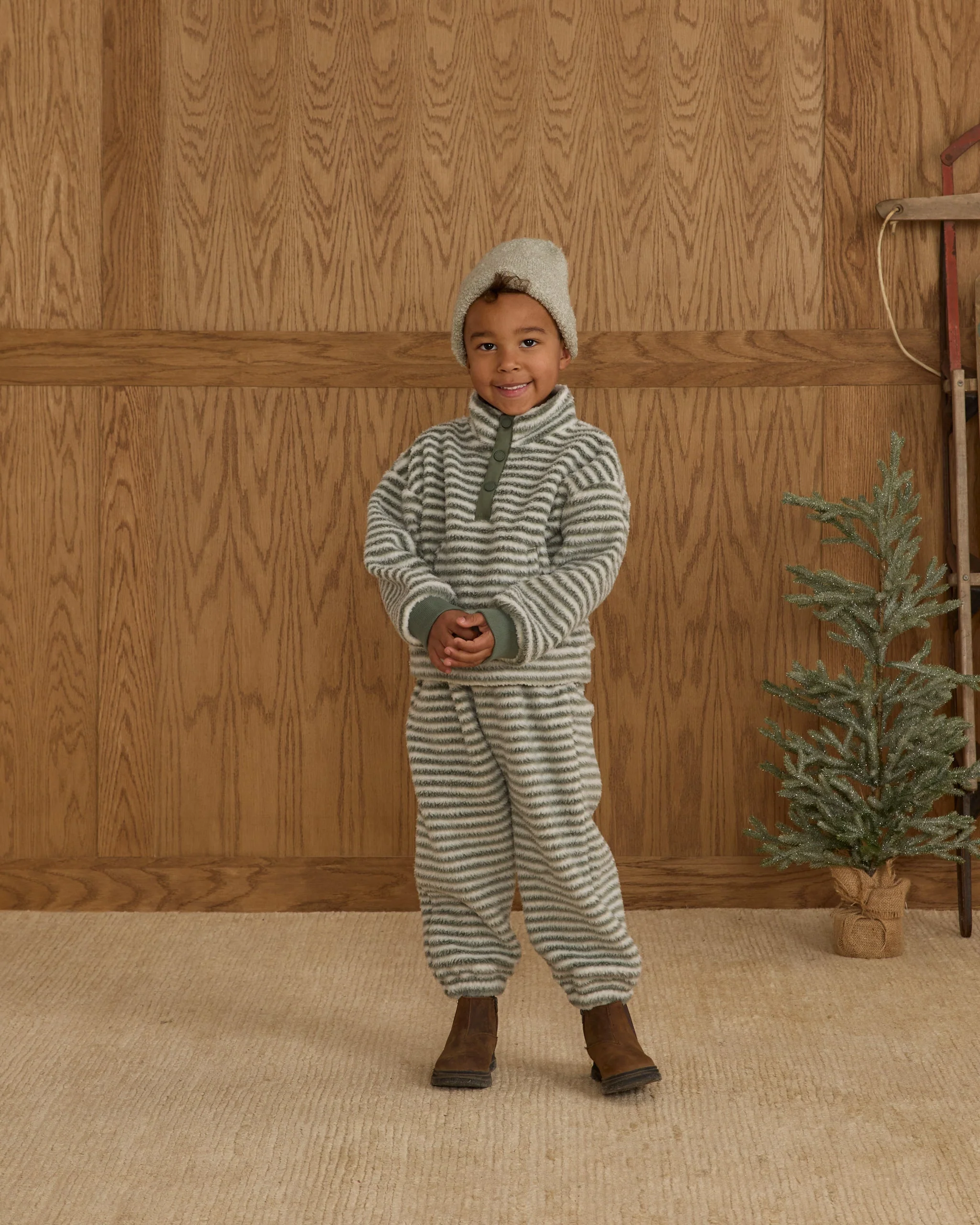 Relaxed Sweatpant || Evergreen Stripe - Image 3