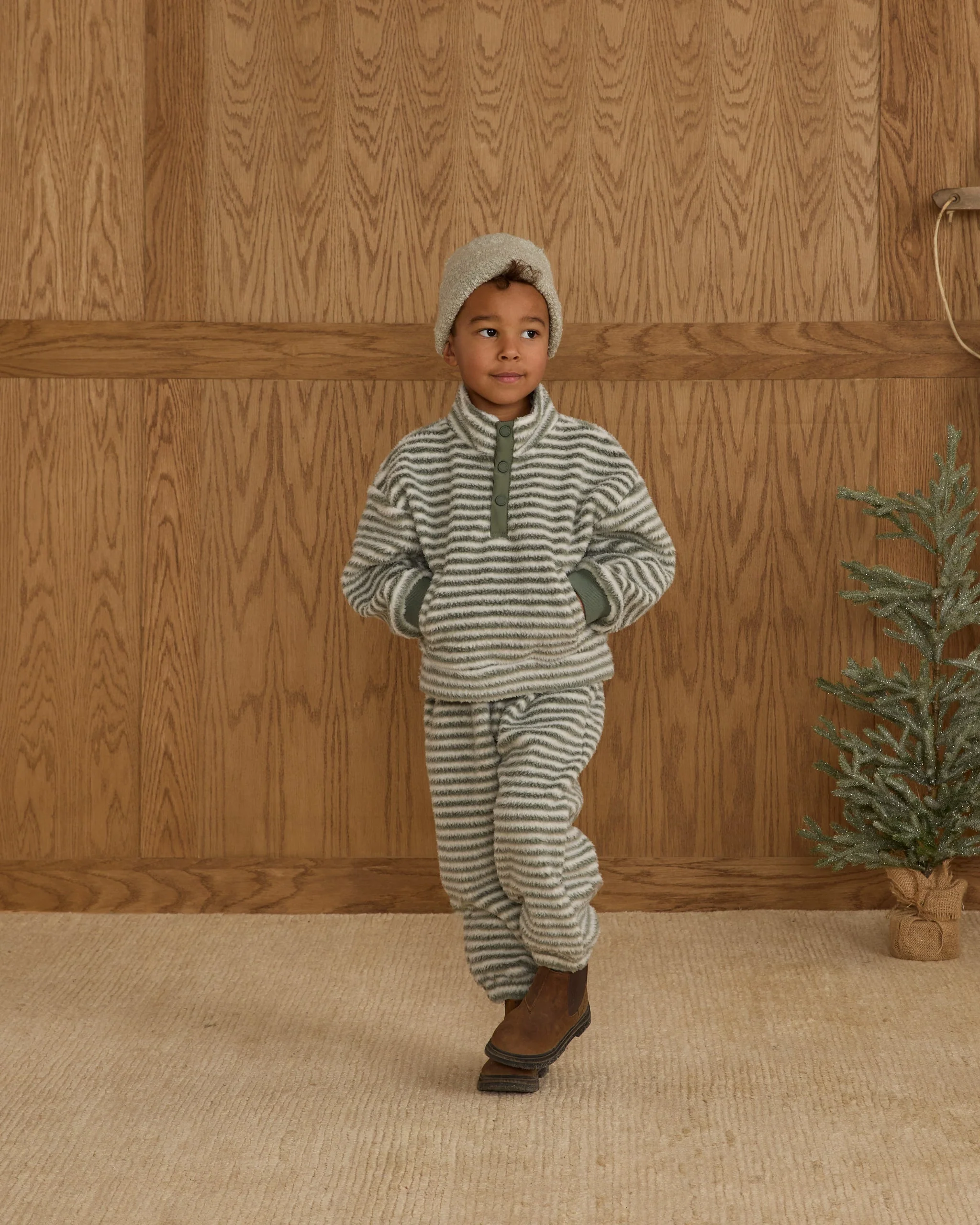 Relaxed Sweatpant || Evergreen Stripe - Image 5