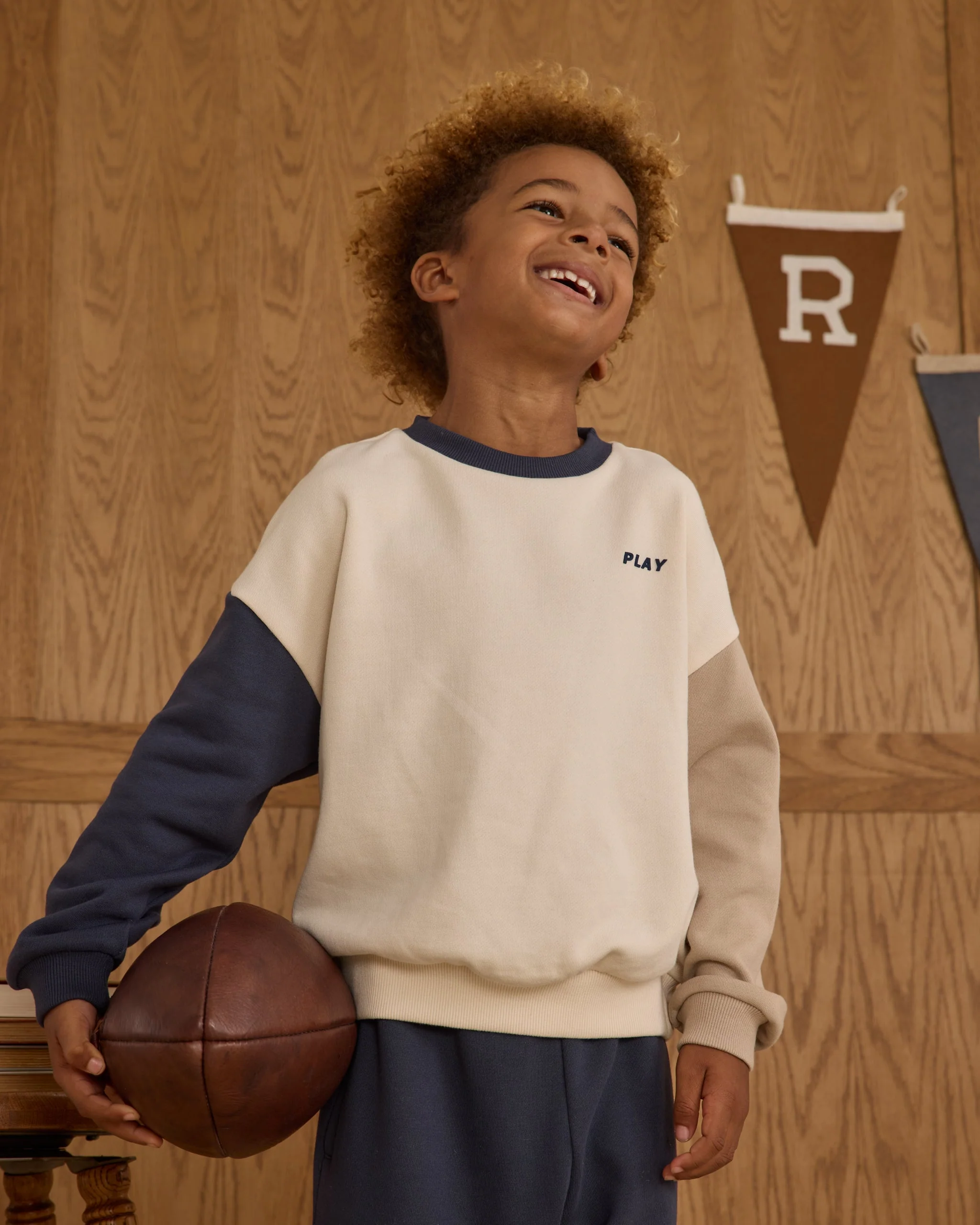 Relaxed Sweatshirt || Navy Color Block - Image 2