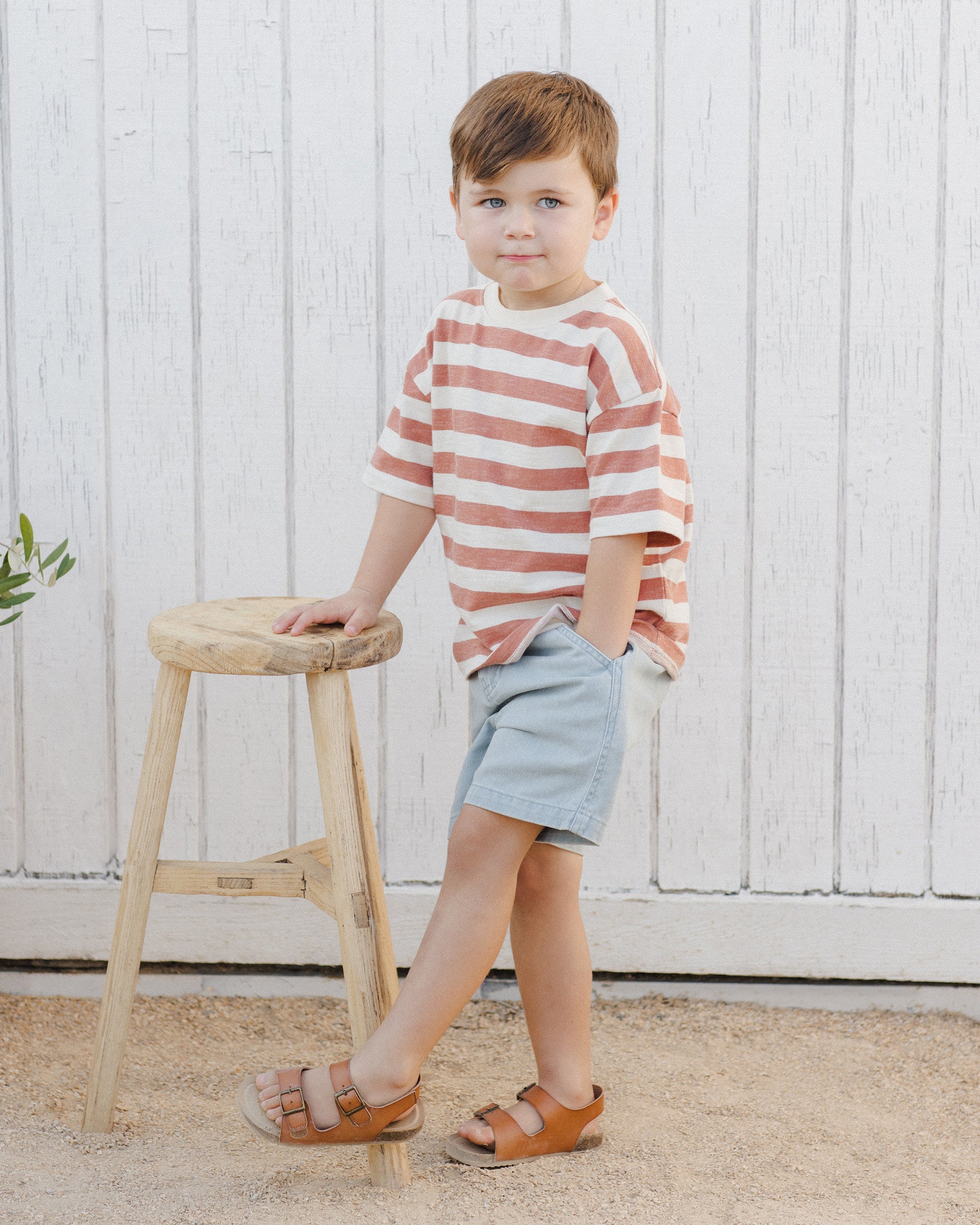 Relaxed Tee || Poppy Stripe - Image 3