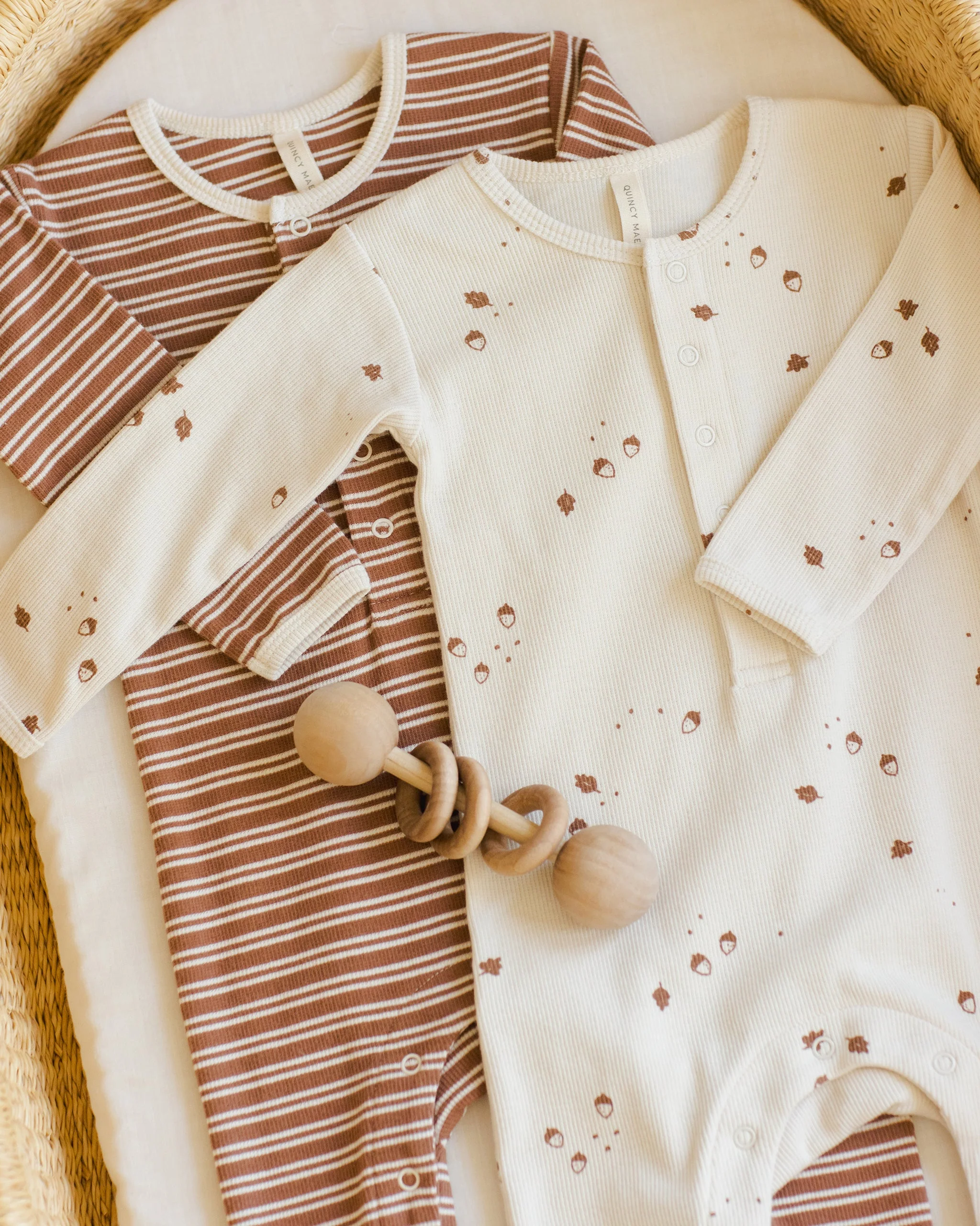 Ribbed Baby Jumpsuit || Cedar Micro Stripe - Image 2