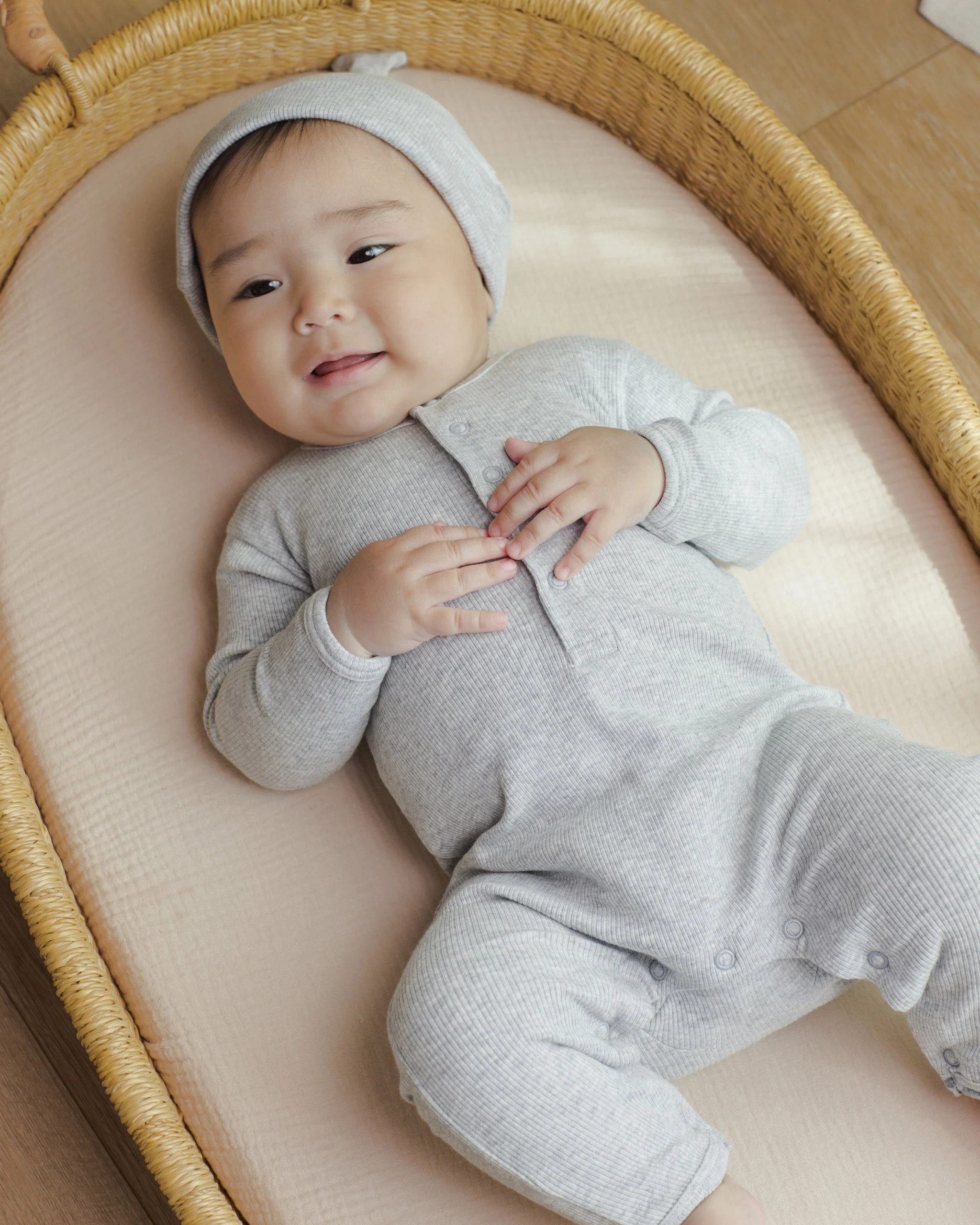 Ribbed Baby Jumpsuit || Dusty Blue - Image 2