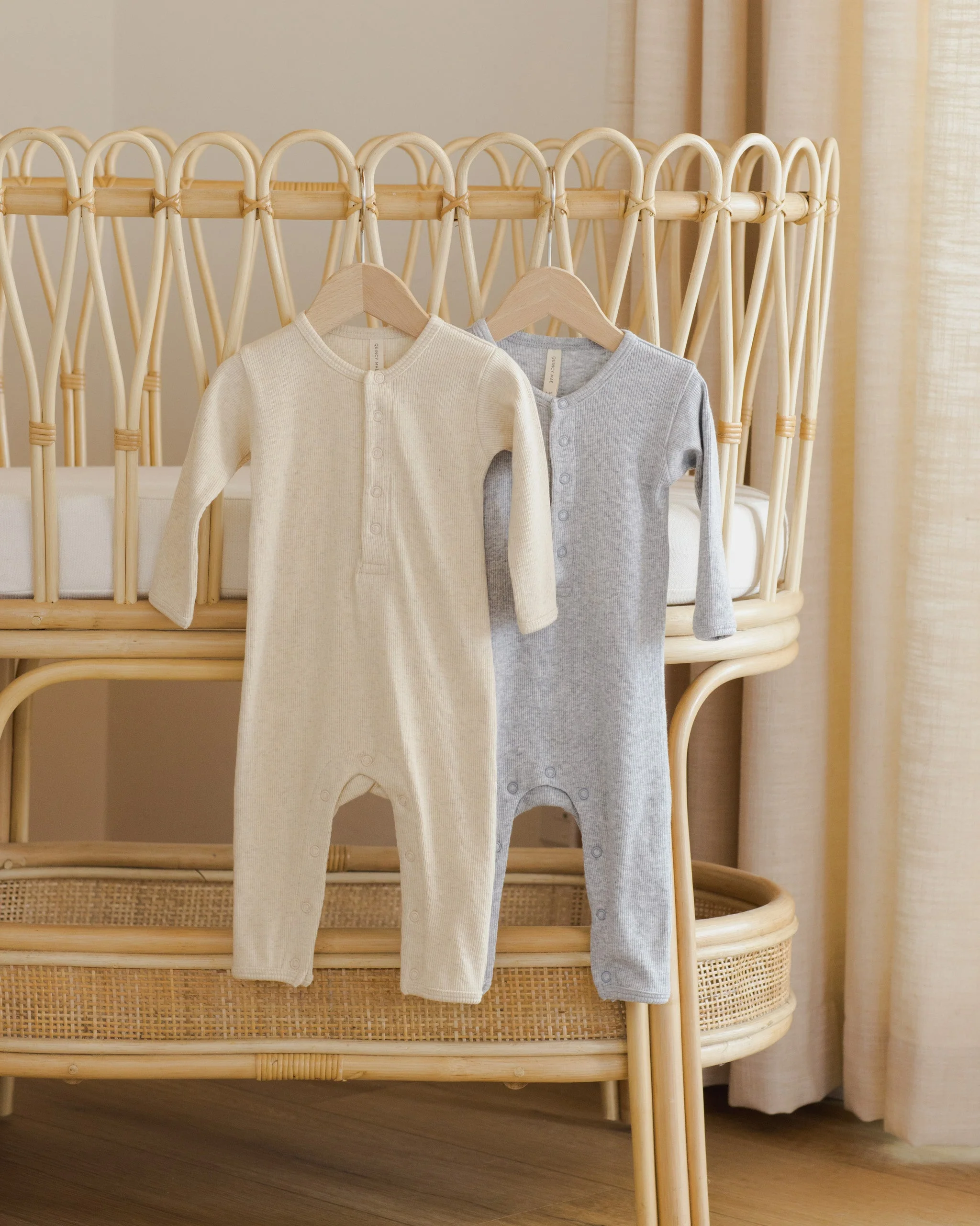 Ribbed Baby Jumpsuit || Oatmeal - Image 2
