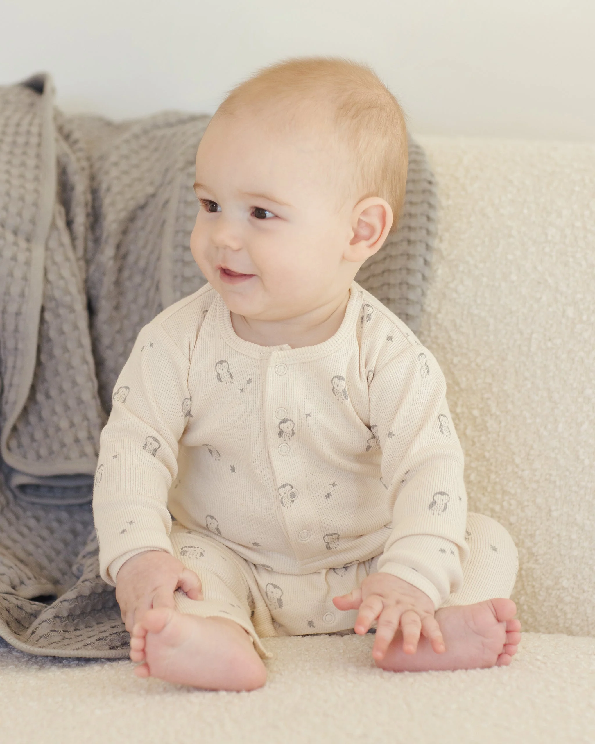 Ribbed Baby Jumpsuit || Owls - Image 2