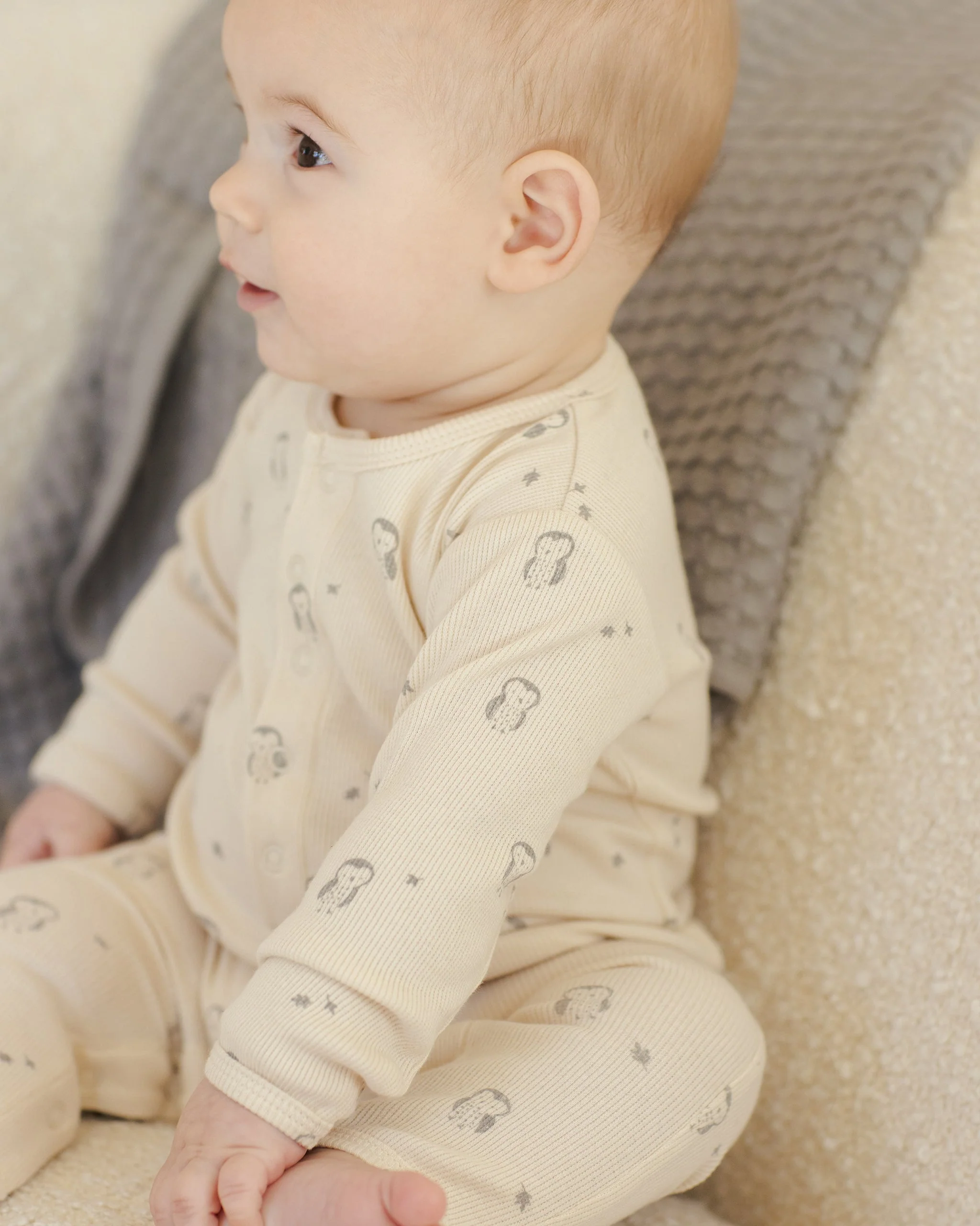 Ribbed Baby Jumpsuit || Owls - Image 3
