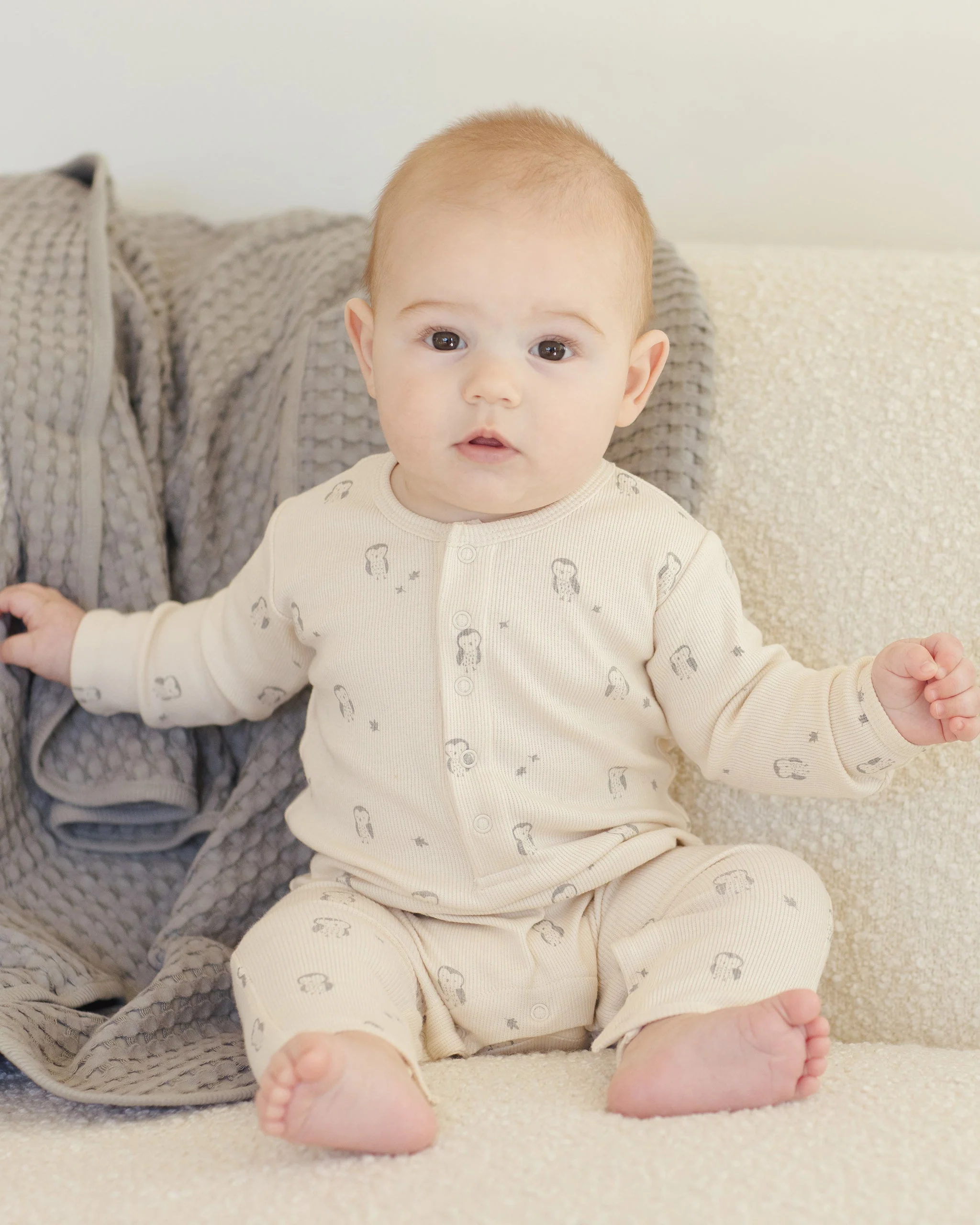 Ribbed Baby Jumpsuit || Owls - Image 4