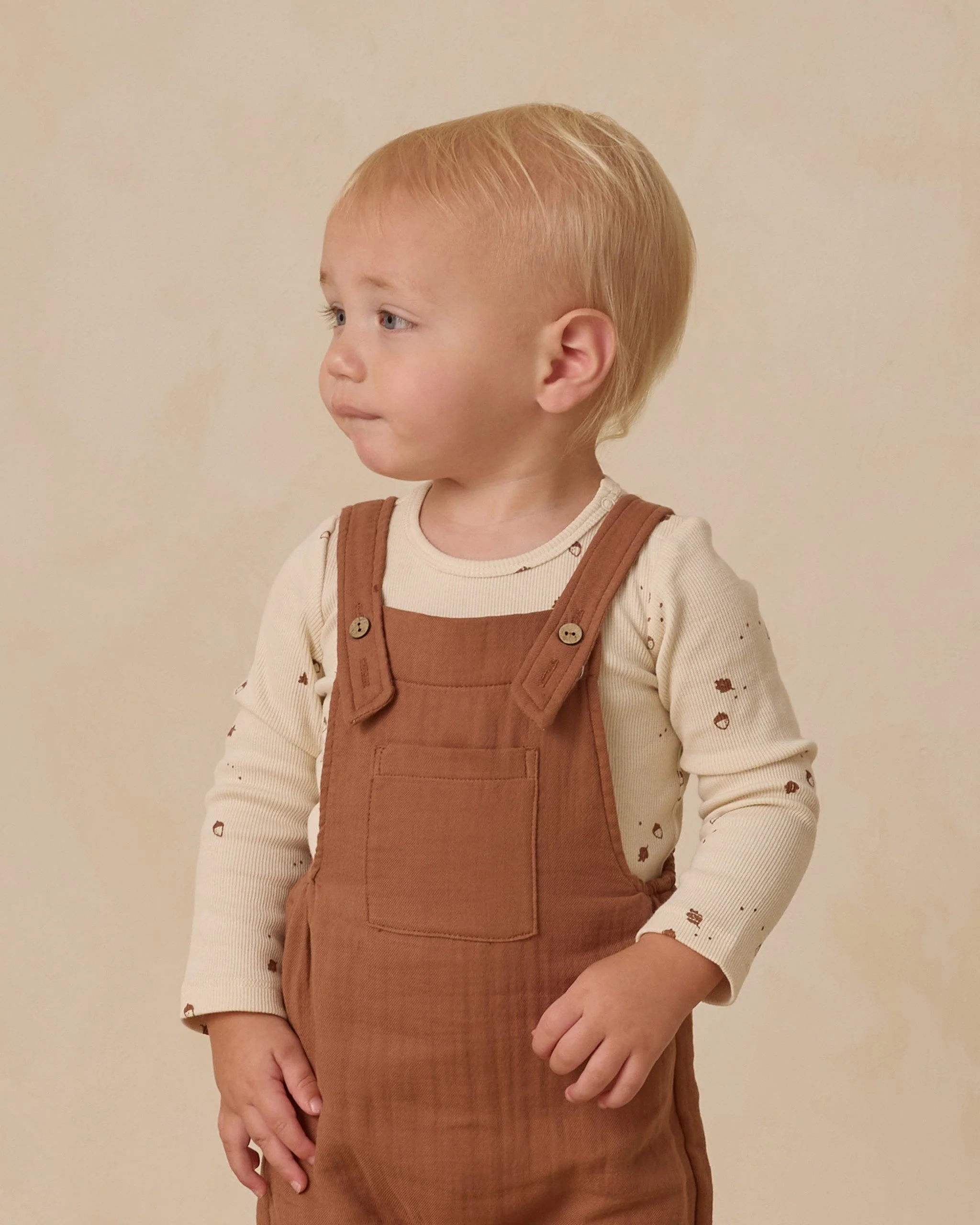 Ribbed Bodysuit, 2 Pack || Cedar Micro Stripe, Acorns - Image 2