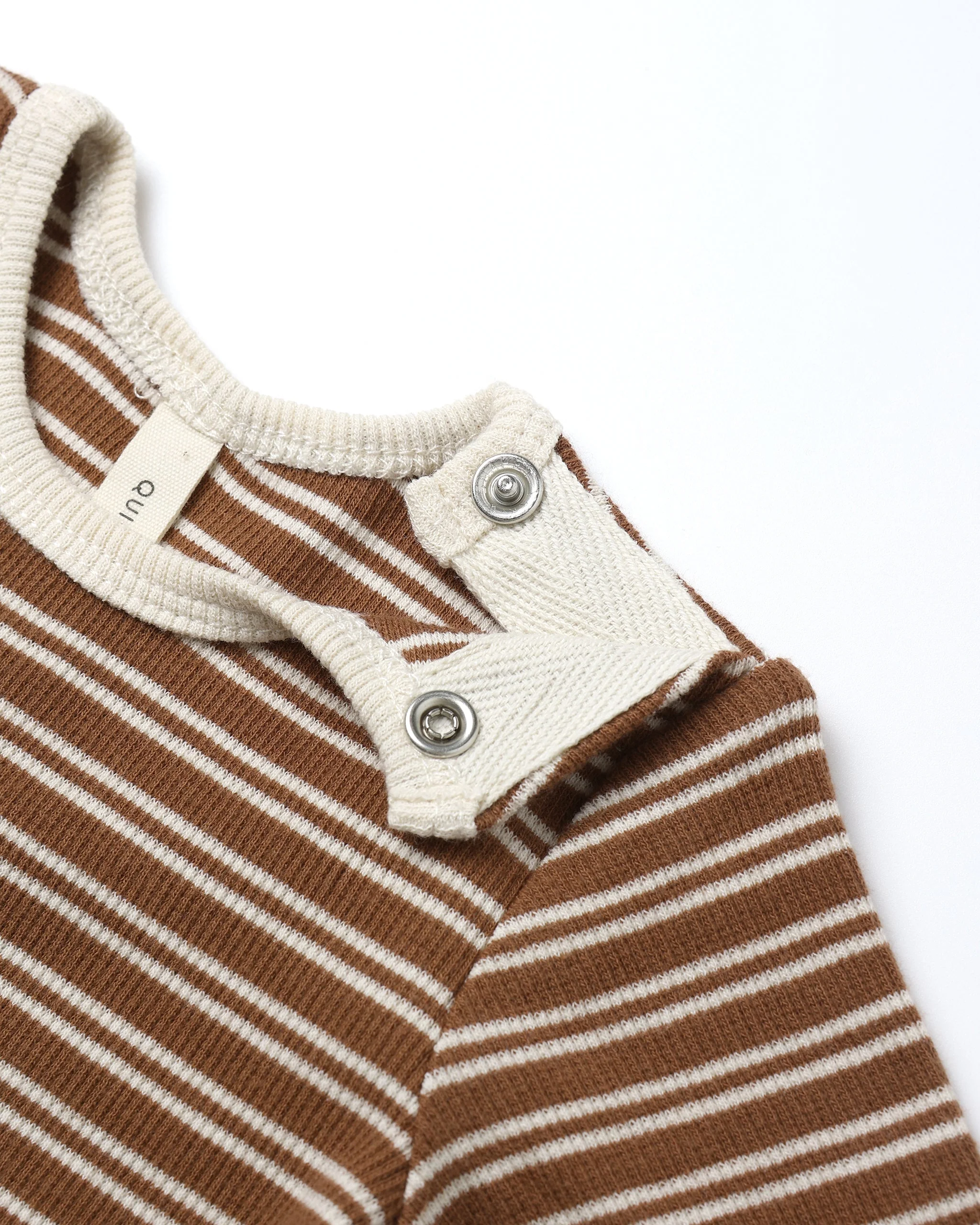 Ribbed Bodysuit, 2 Pack || Cedar Micro Stripe, Acorns - Image 3