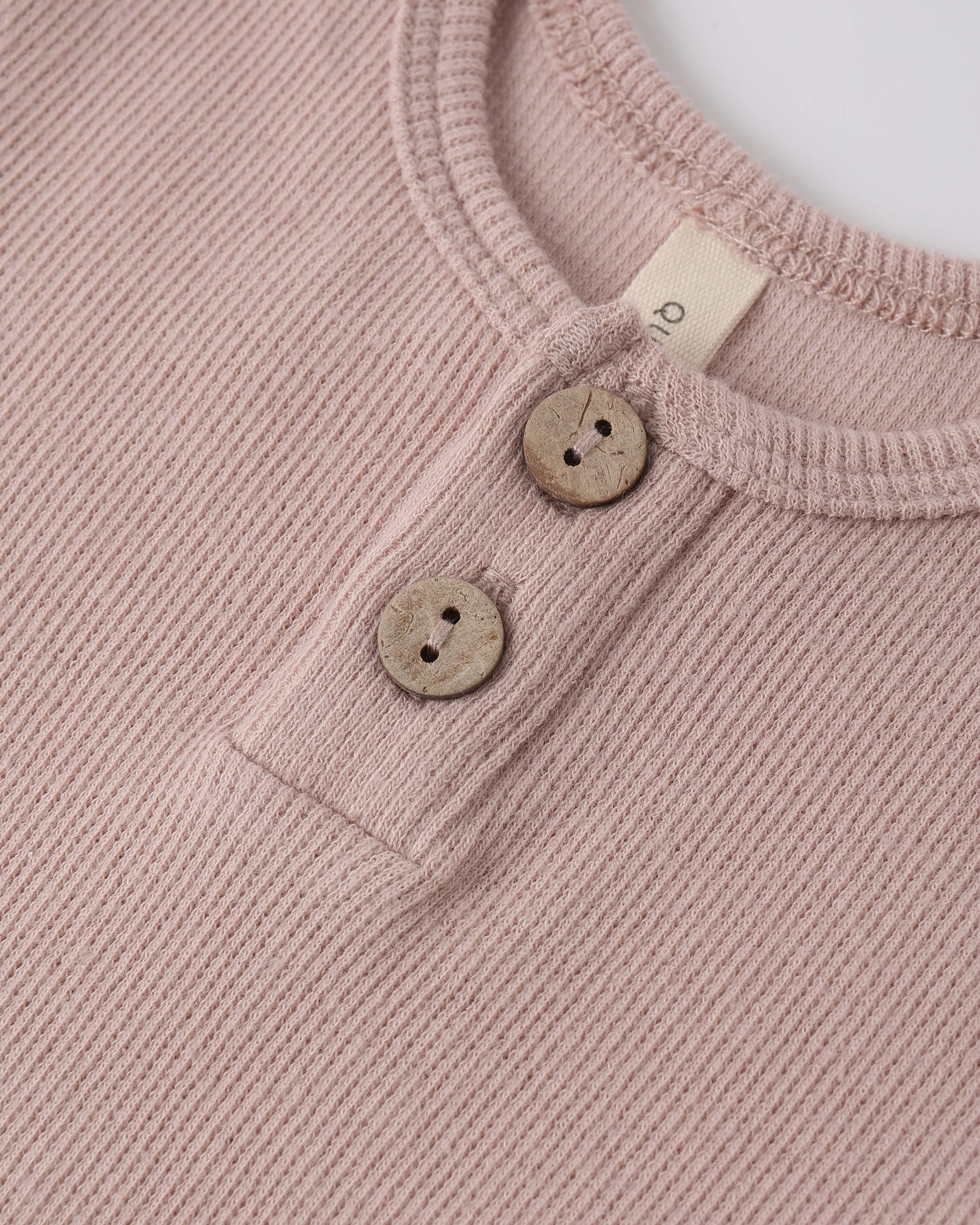 Ribbed Henley Bodysuit Blush - Image 6