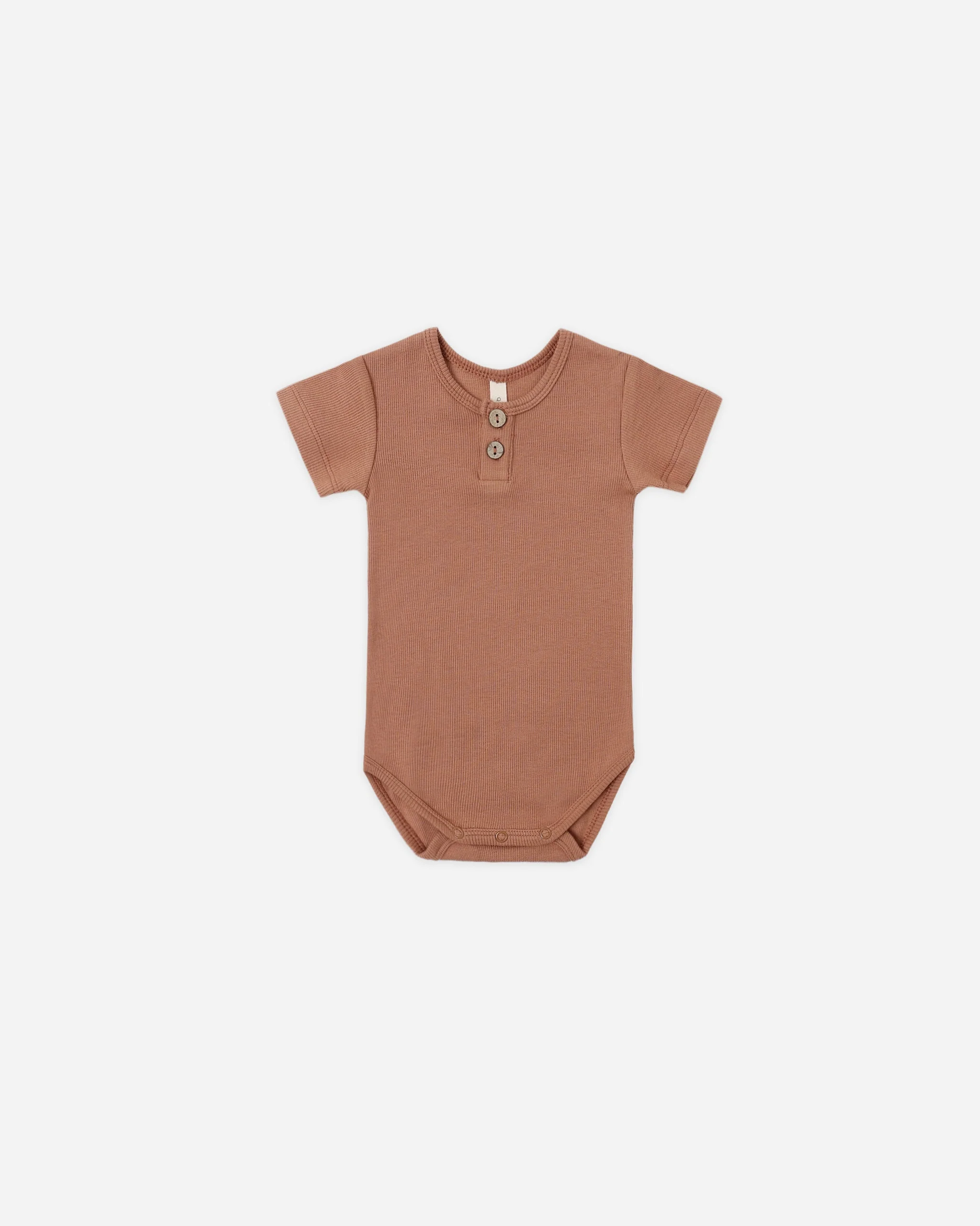 Ribbed Henley Bodysuit Poppy