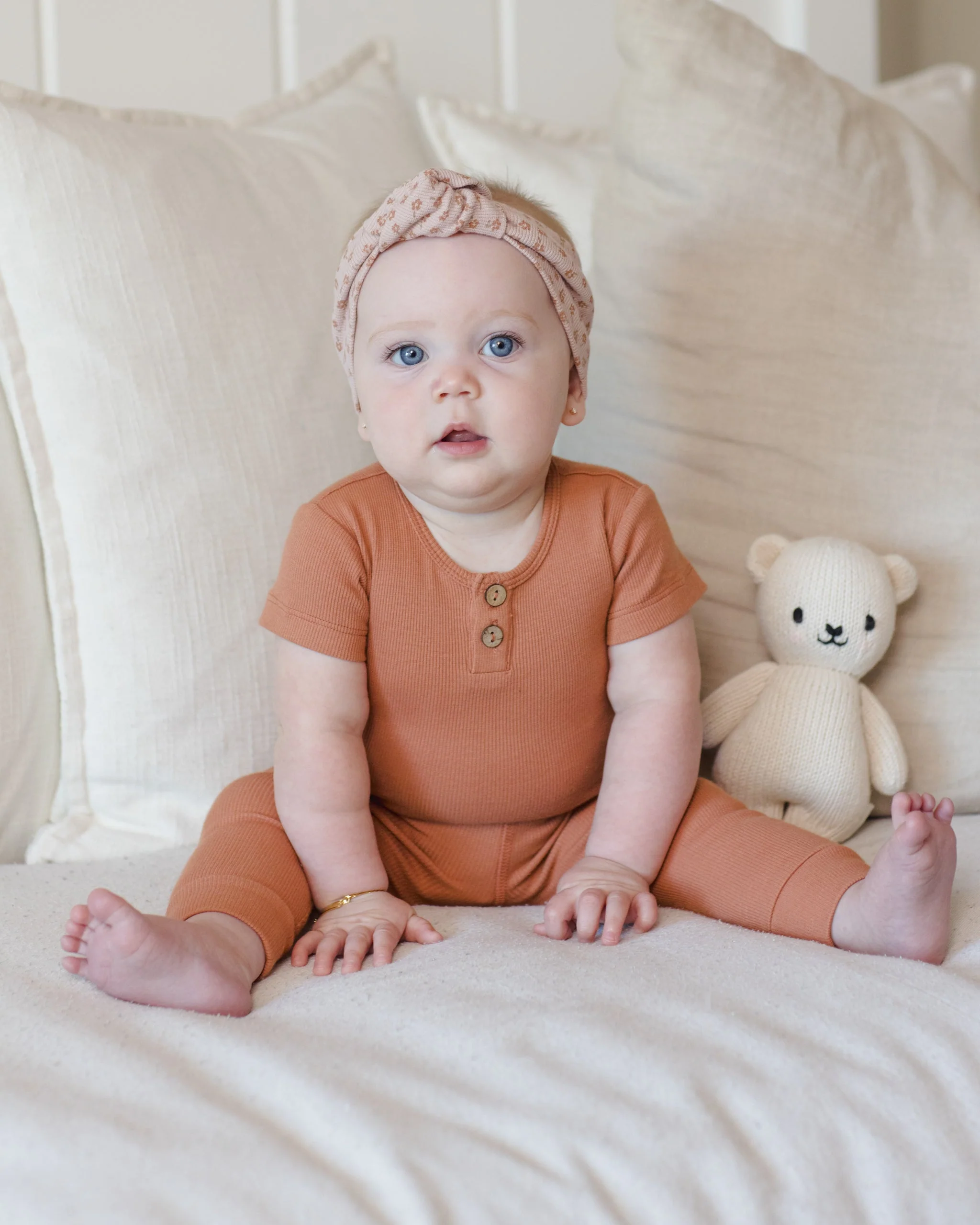 Ribbed Henley Bodysuit Poppy - Image 4