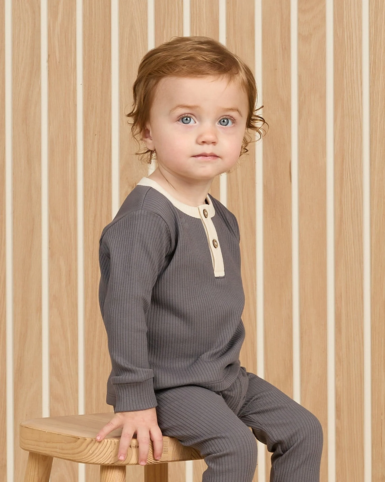 Ribbed Henley || Indigo - Image 3