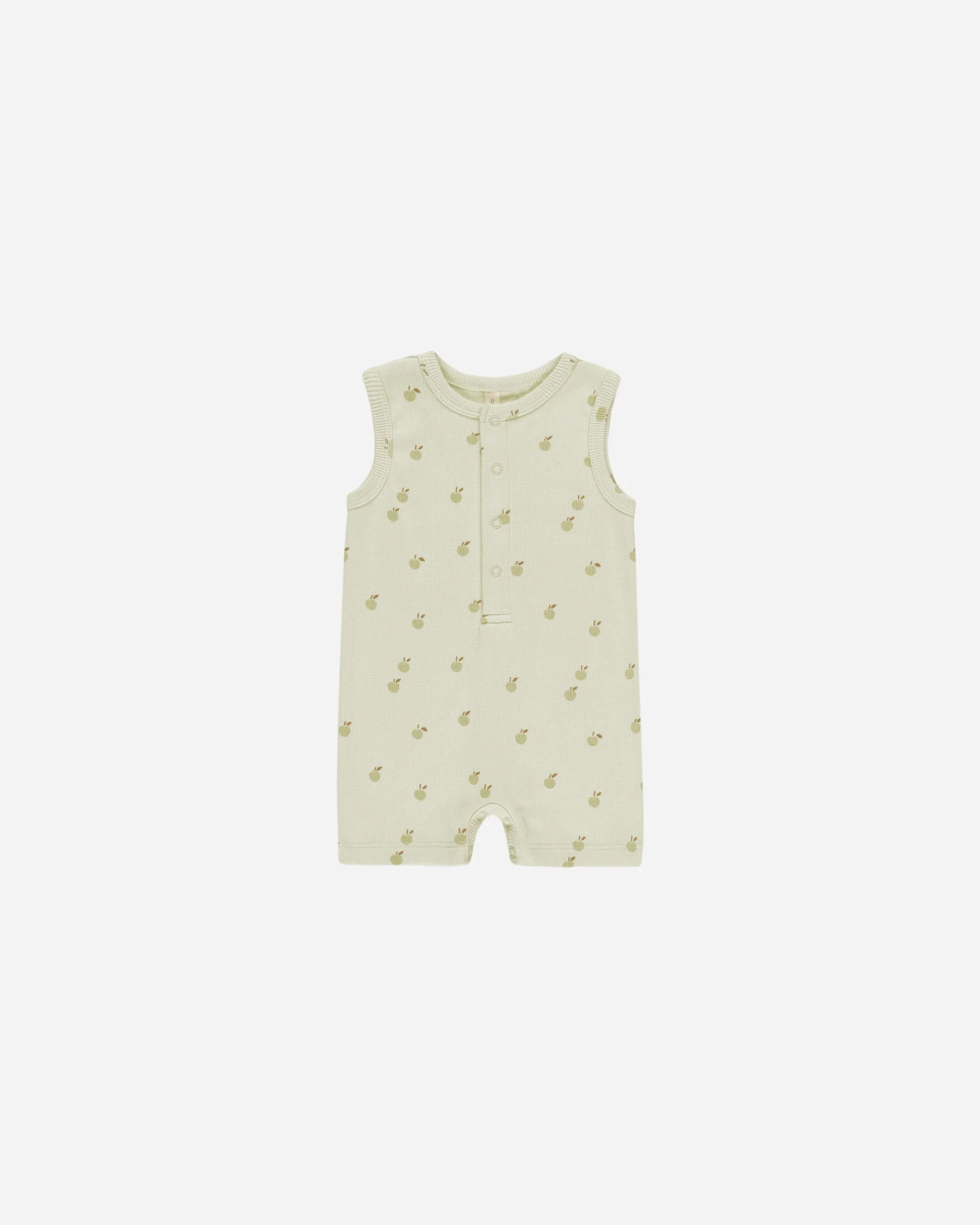 -Ribbed Henley Romper || Apples-
