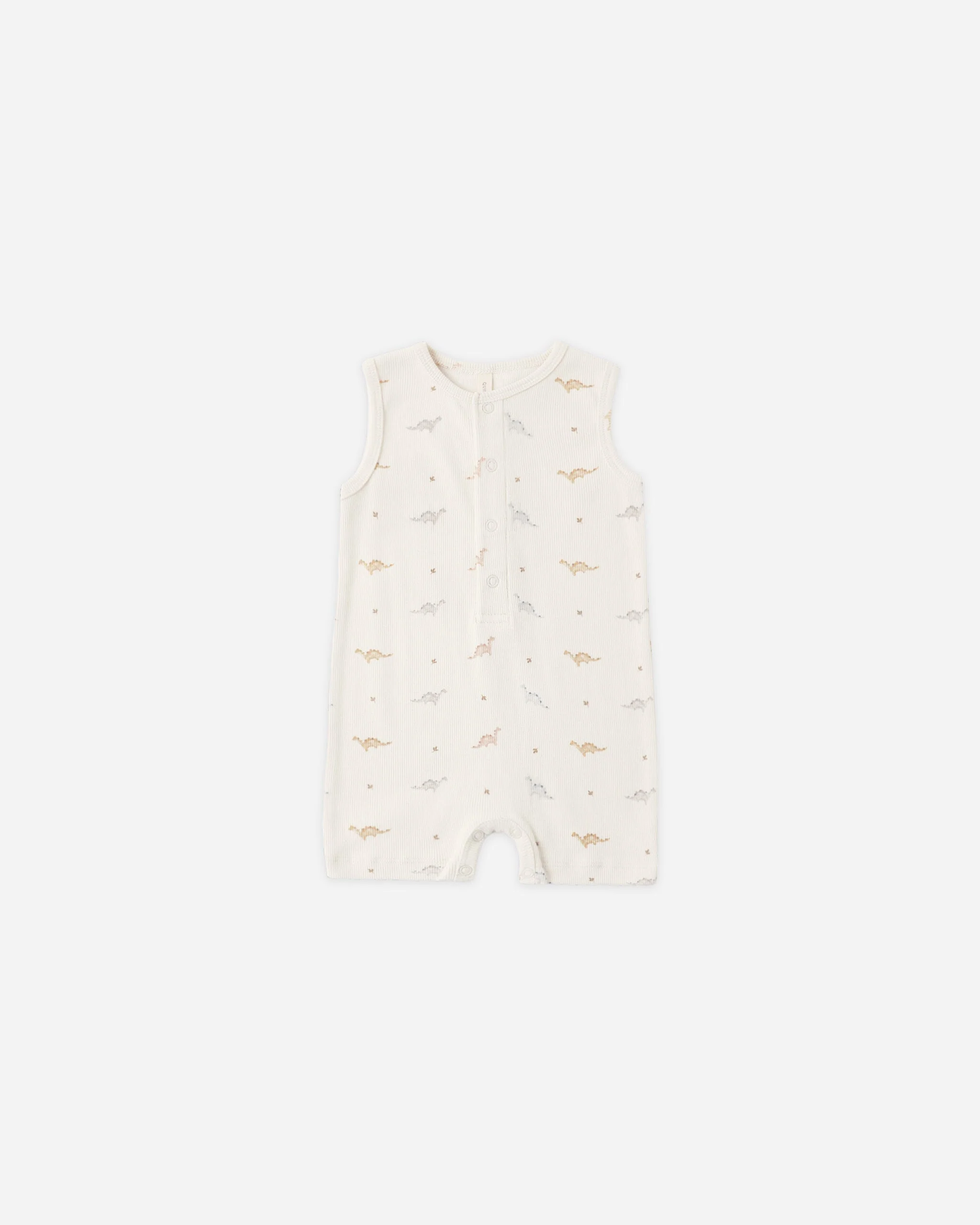 Ribbed Henley Romper Dinos