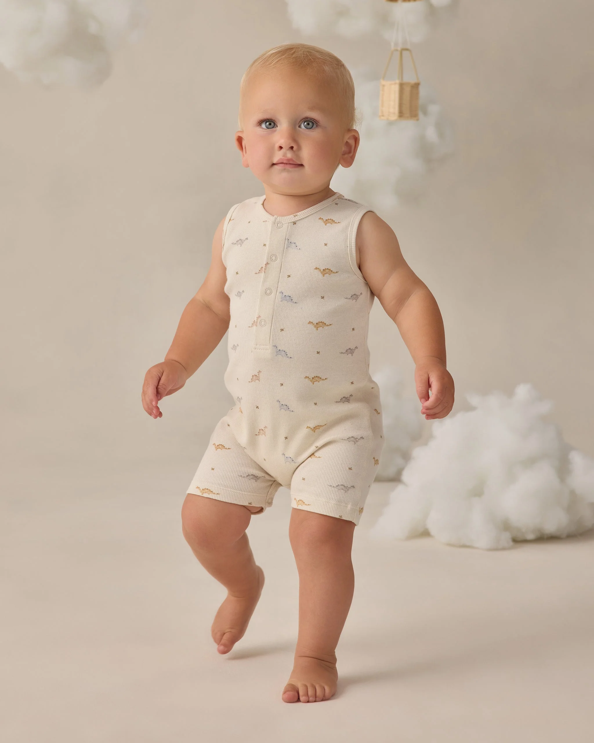 Ribbed Henley Romper Dinos - Image 2