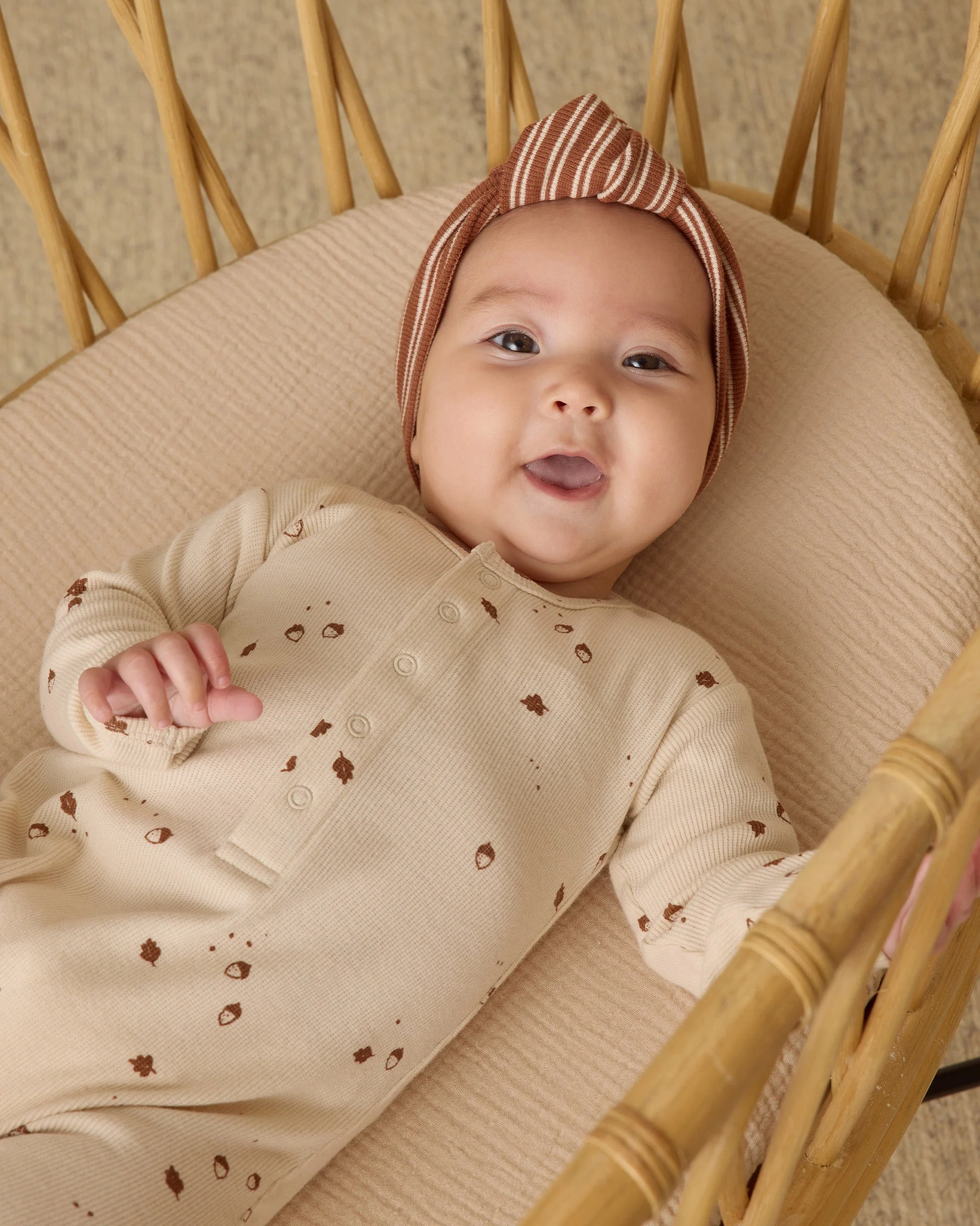 Ribbed Knotted Headband || Cedar Micro Stripe - Image 2