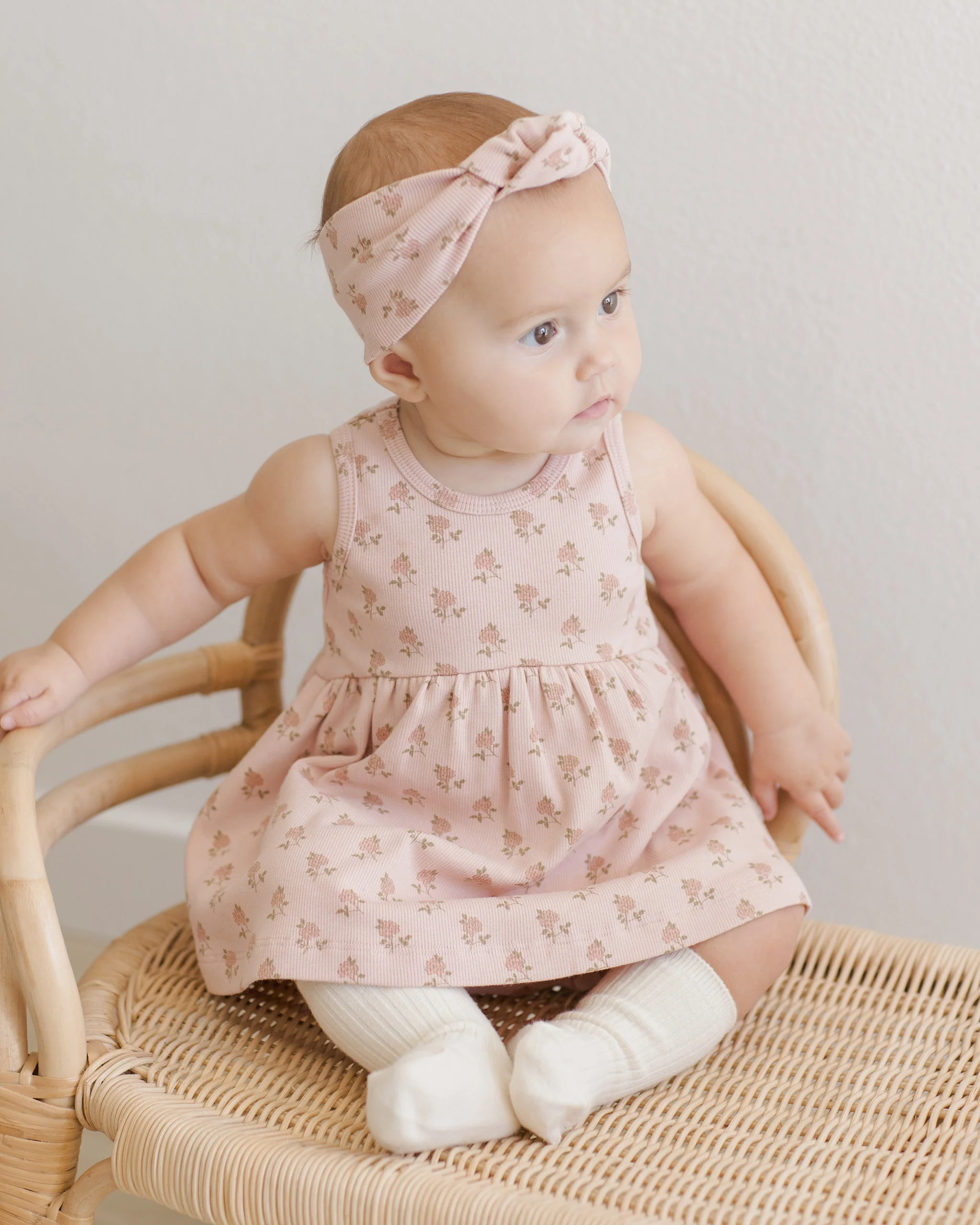 -Ribbed Knotted Headband || Roses- - Image 4