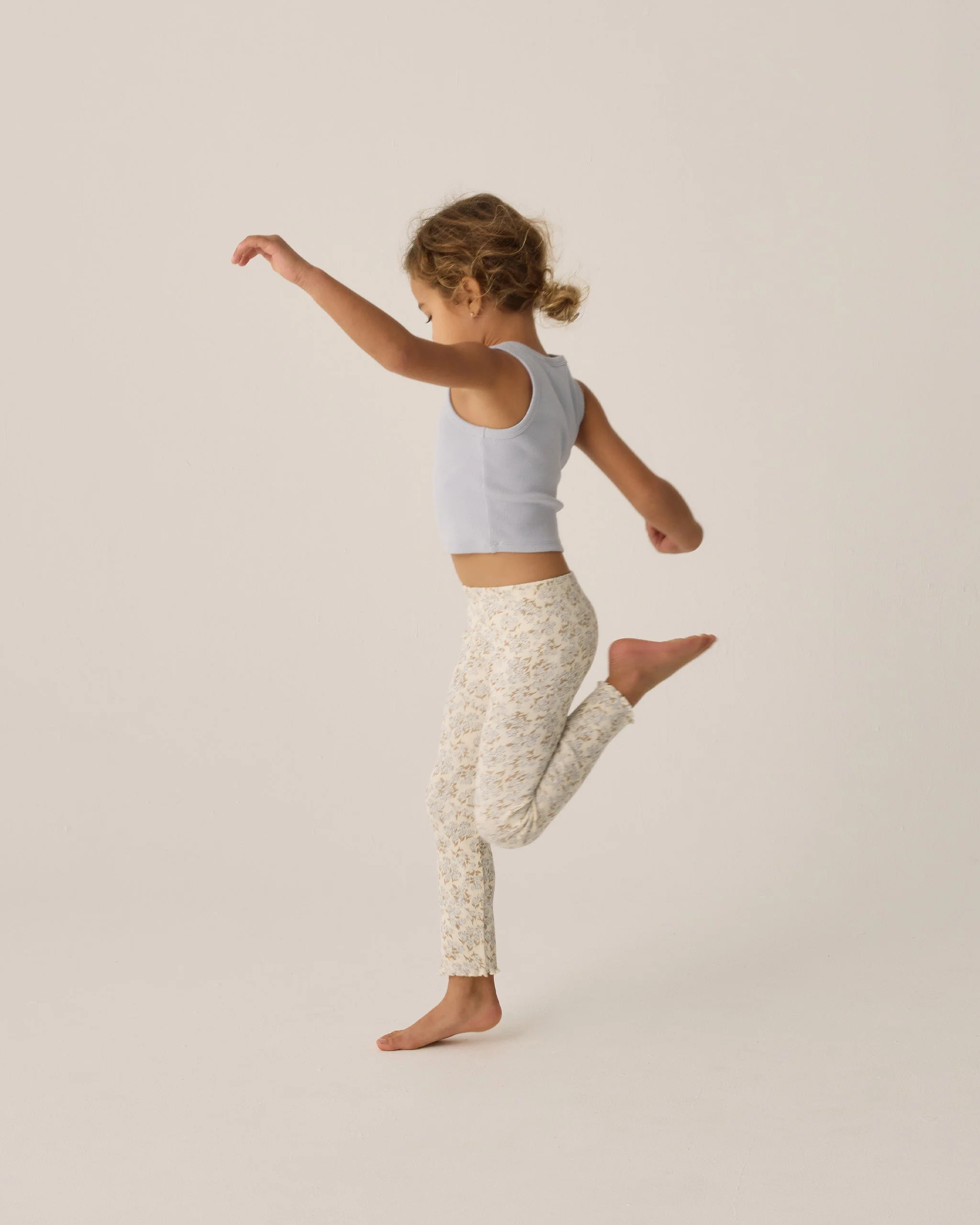 Ribbed Legging Set || Blue Ditsy, Light Blue - Image 3