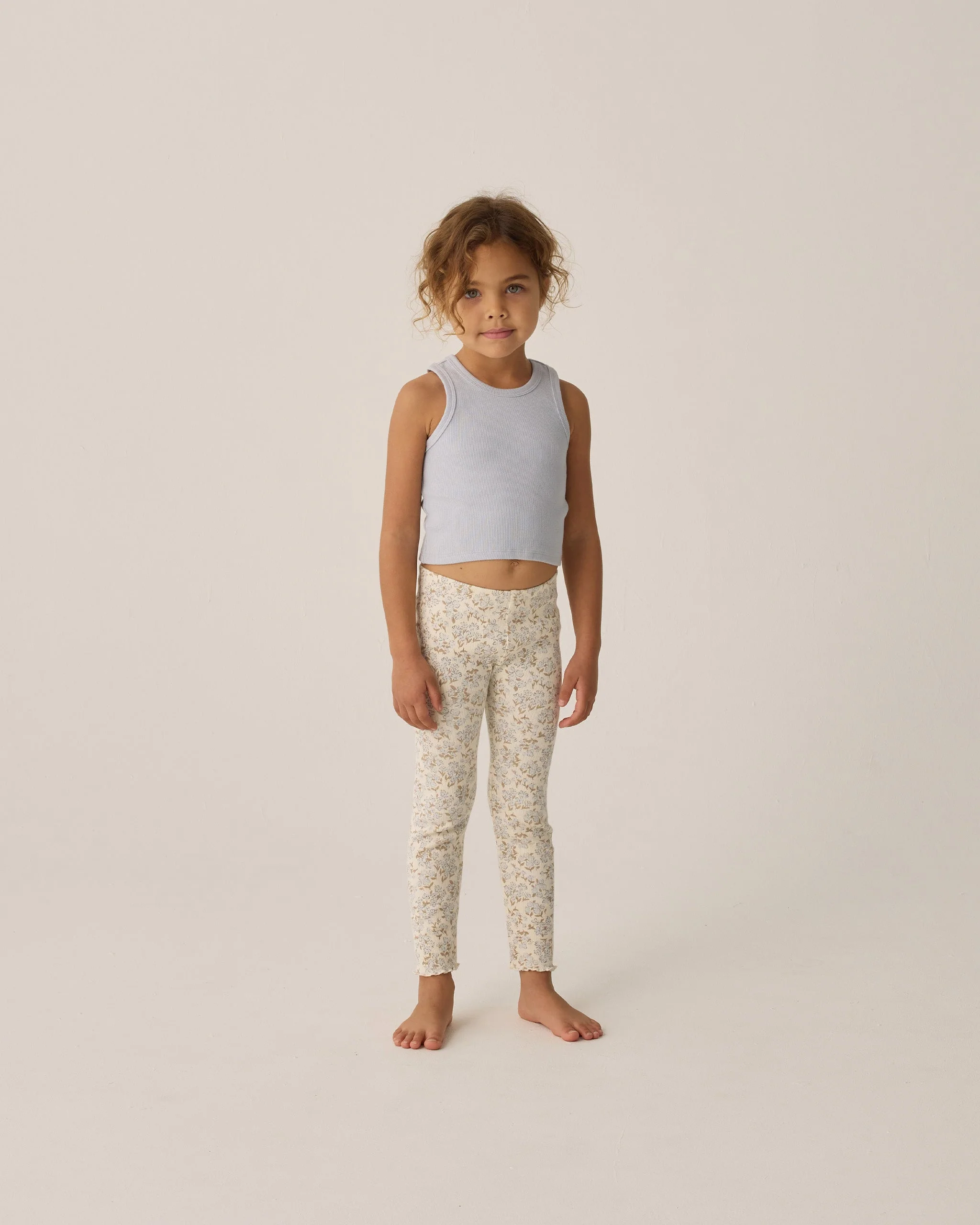 Ribbed Legging Set || Blue Ditsy, Light Blue - Image 4