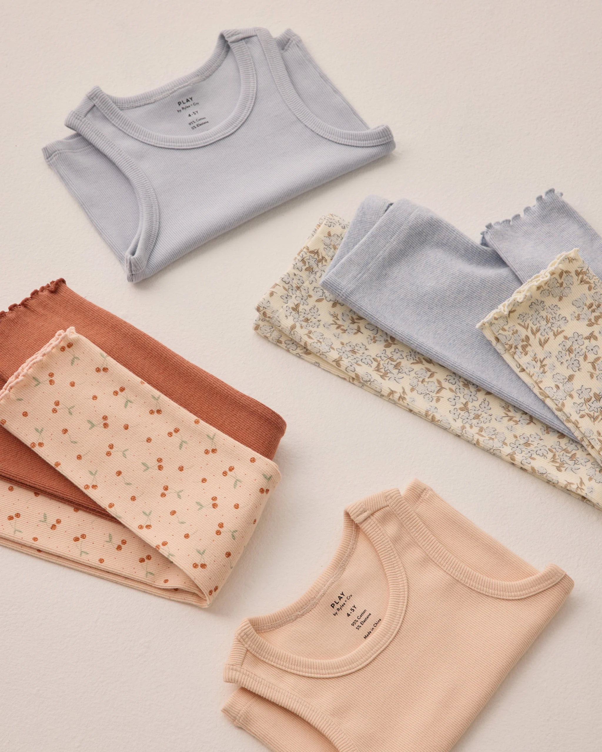 Ribbed Legging Set || Blue Ditsy, Light Blue - Image 5