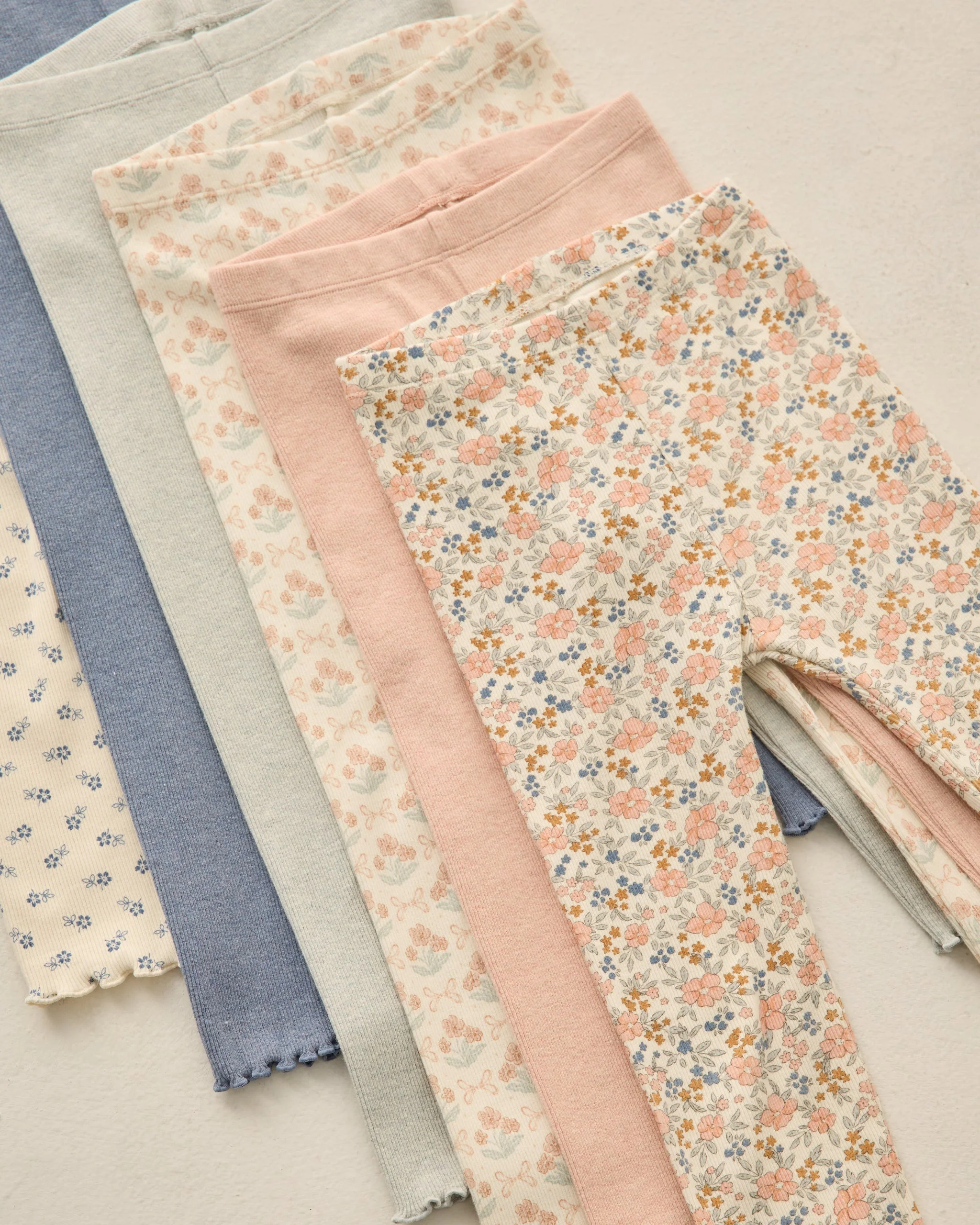 Ribbed Legging Set Flower Field, Heathered Blush - Image 4