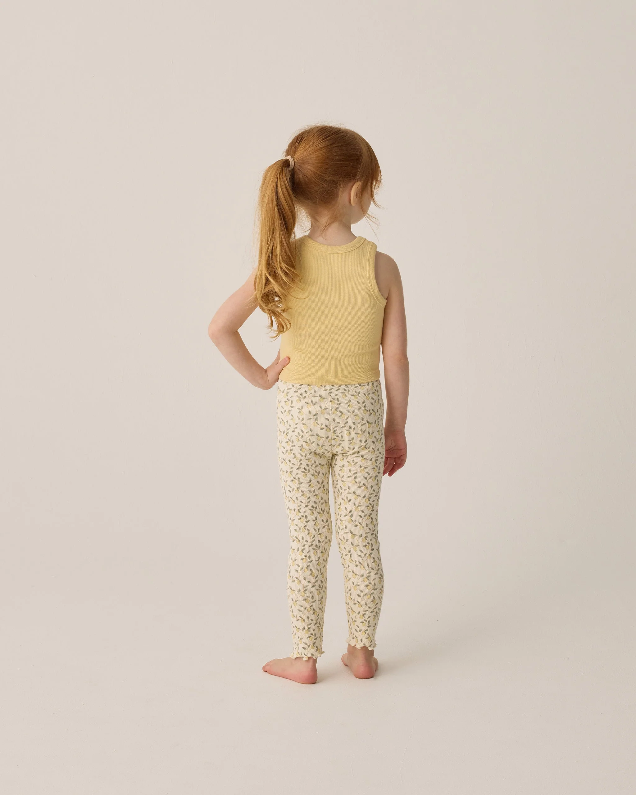 Ribbed Legging Set || Lemons, Yellow - Image 3