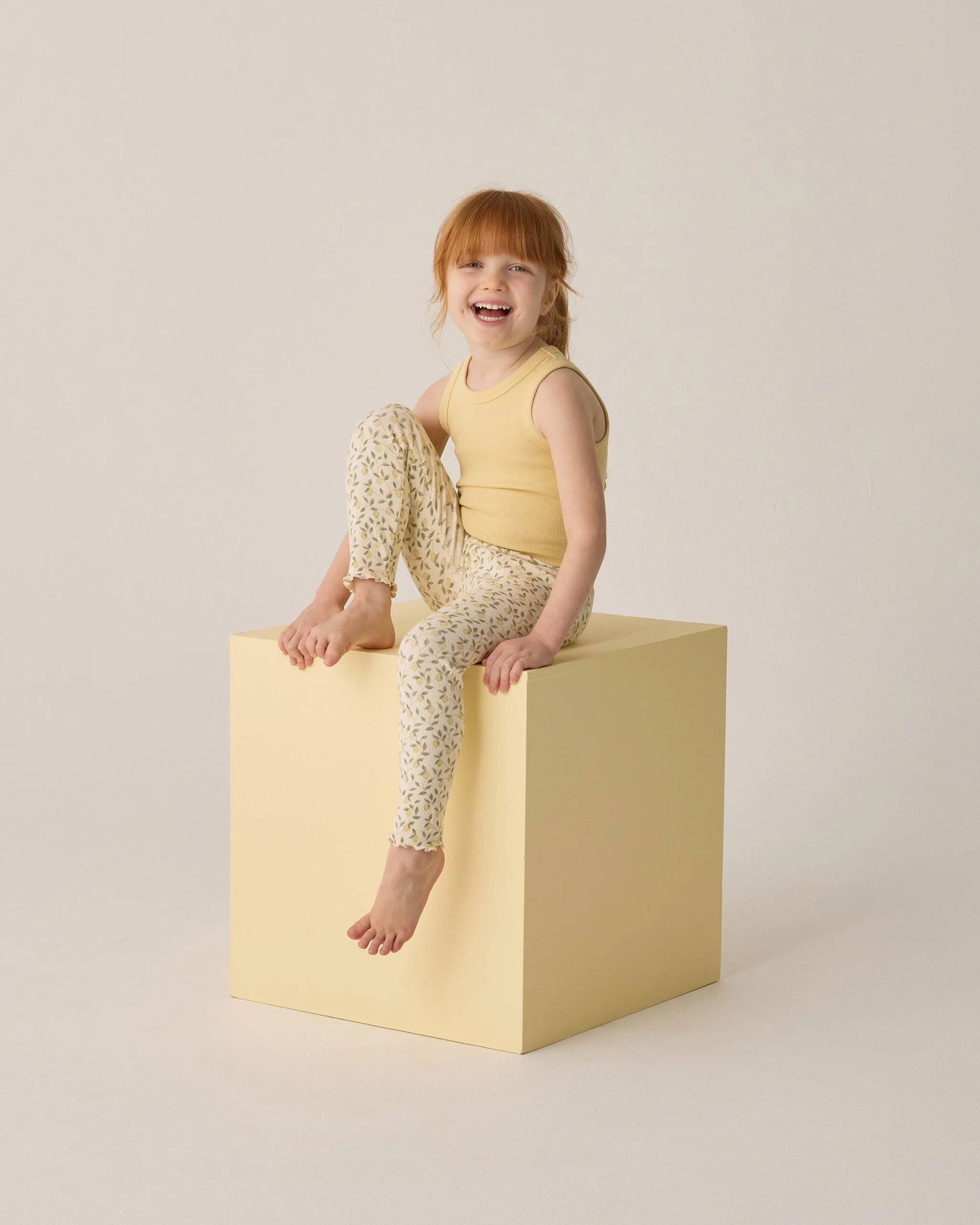 Ribbed Legging Set || Lemons, Yellow - Image 4