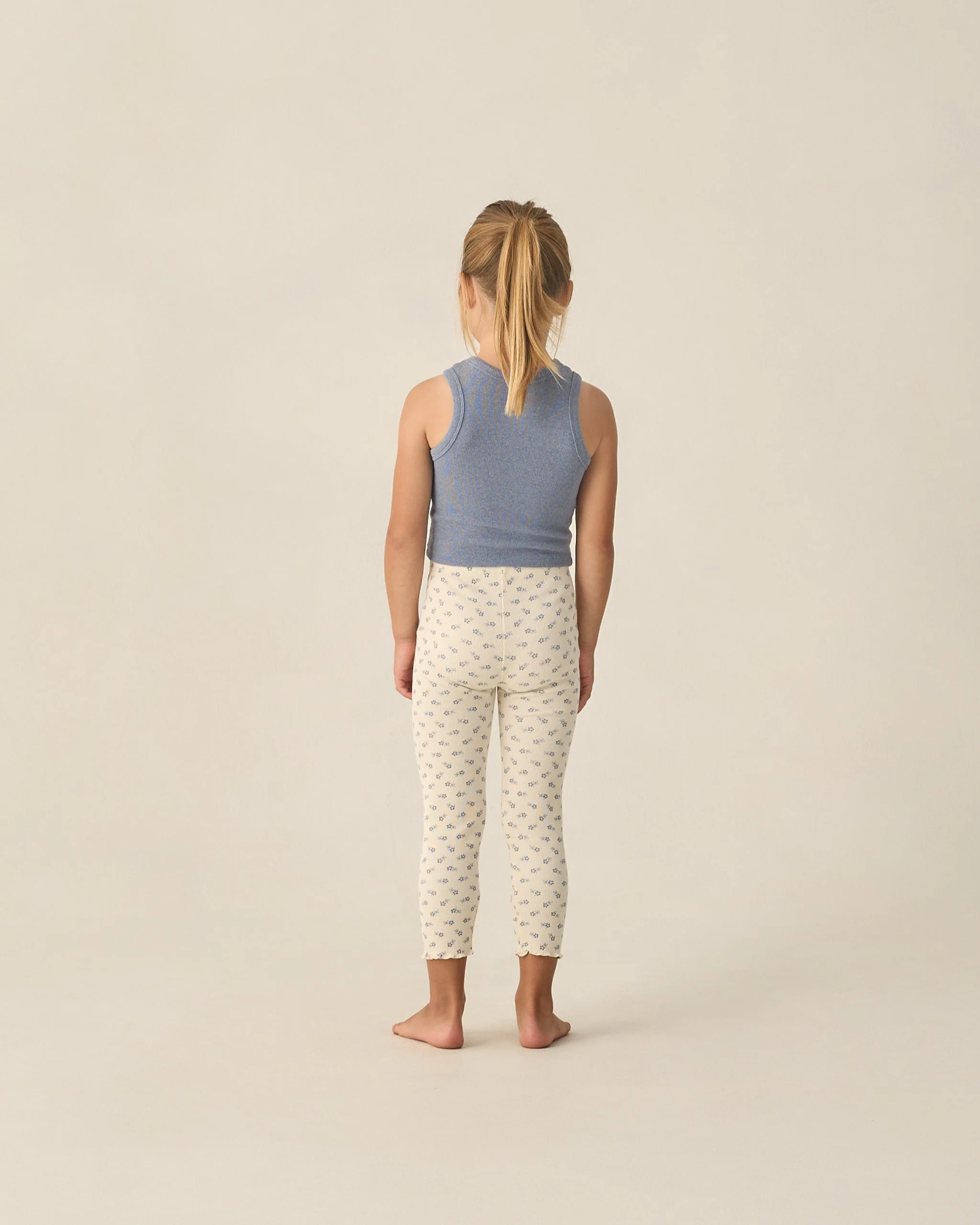 Ribbed Legging Set Natural Blue Ditsy, Heathered Marine - Image 3