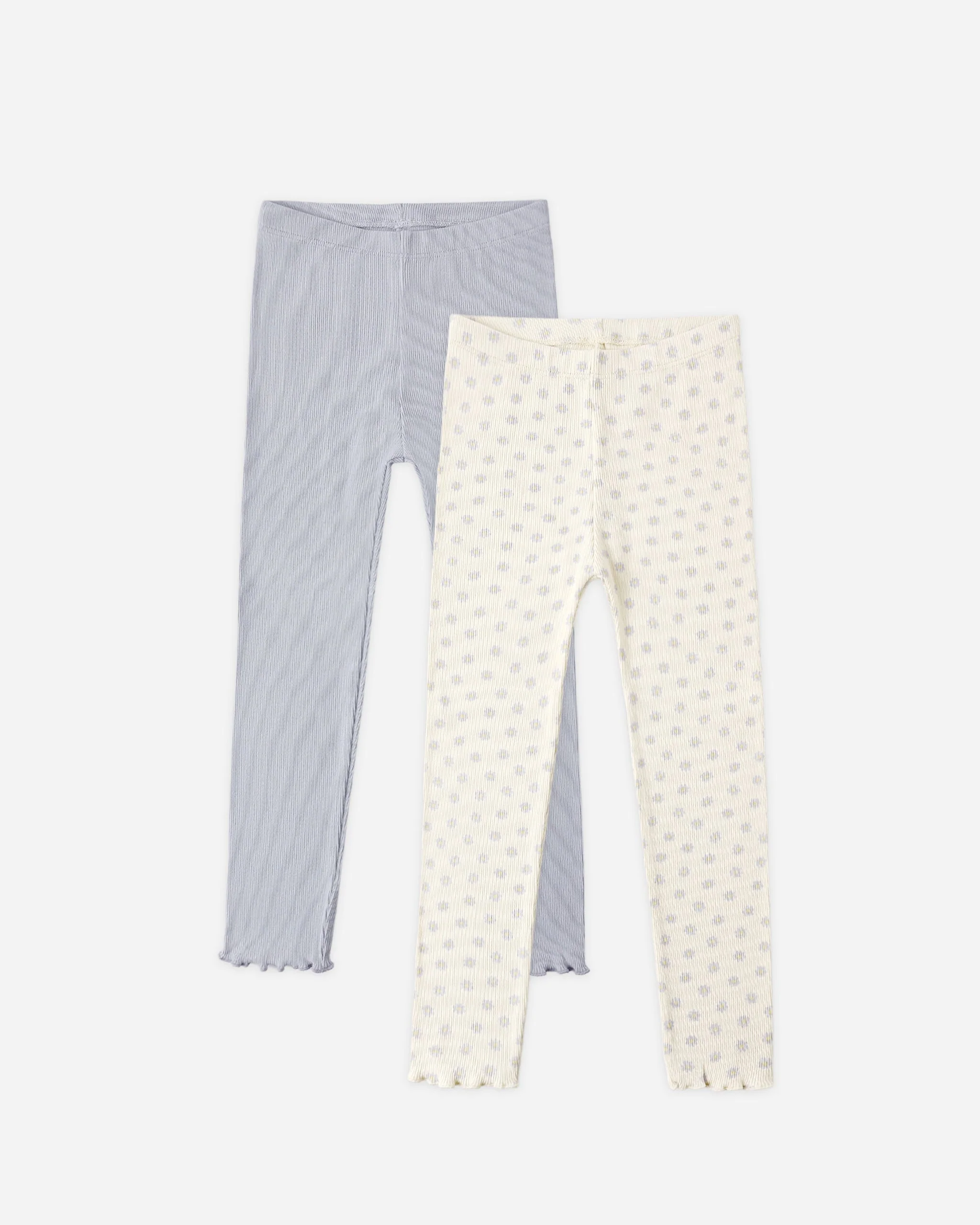 Ribbed Legging Set Natural, Periwinkle