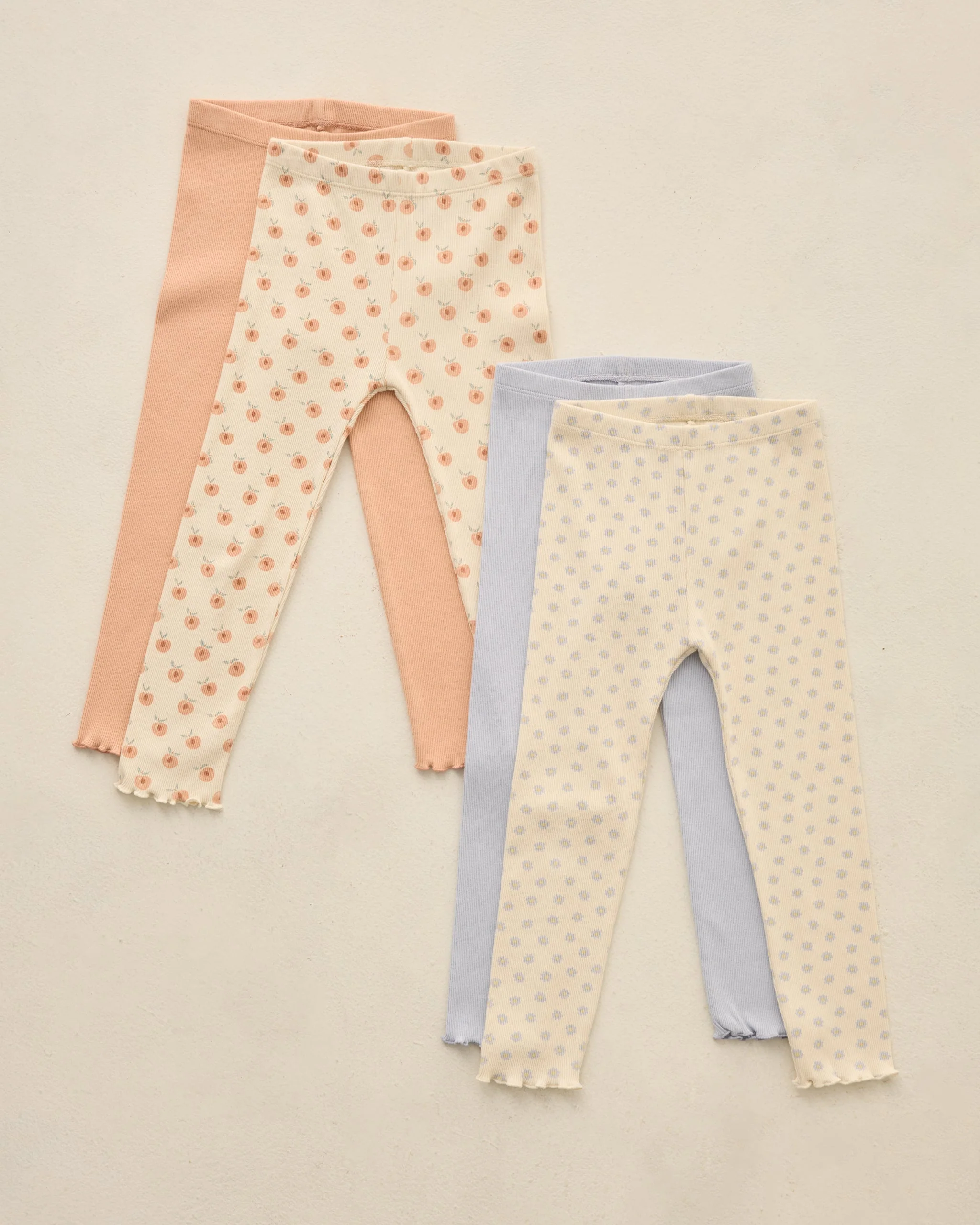 Ribbed Legging Set Natural, Periwinkle - Image 2