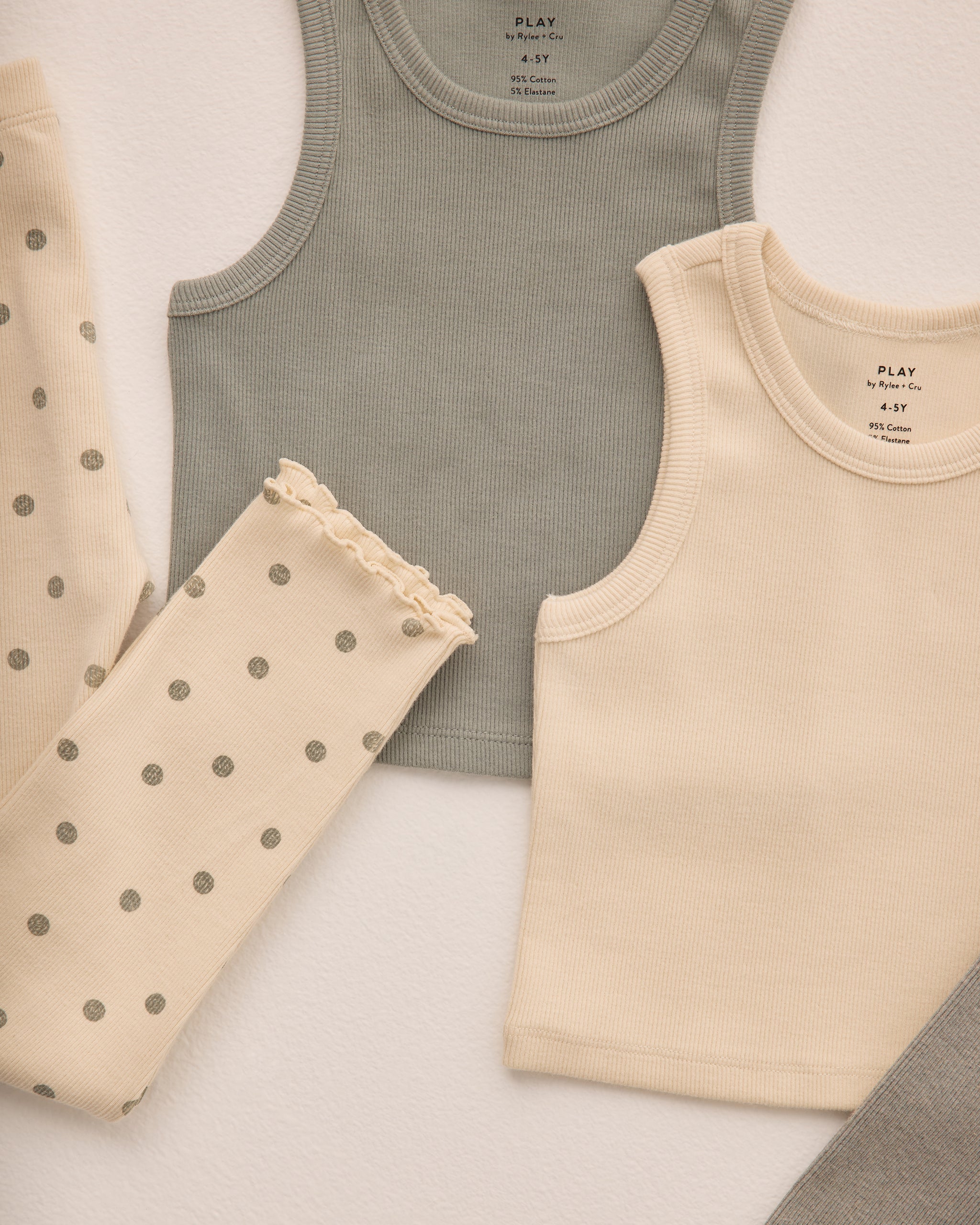 Ribbed Legging Set || Polka Dot, Eucalyptus - Image 4
