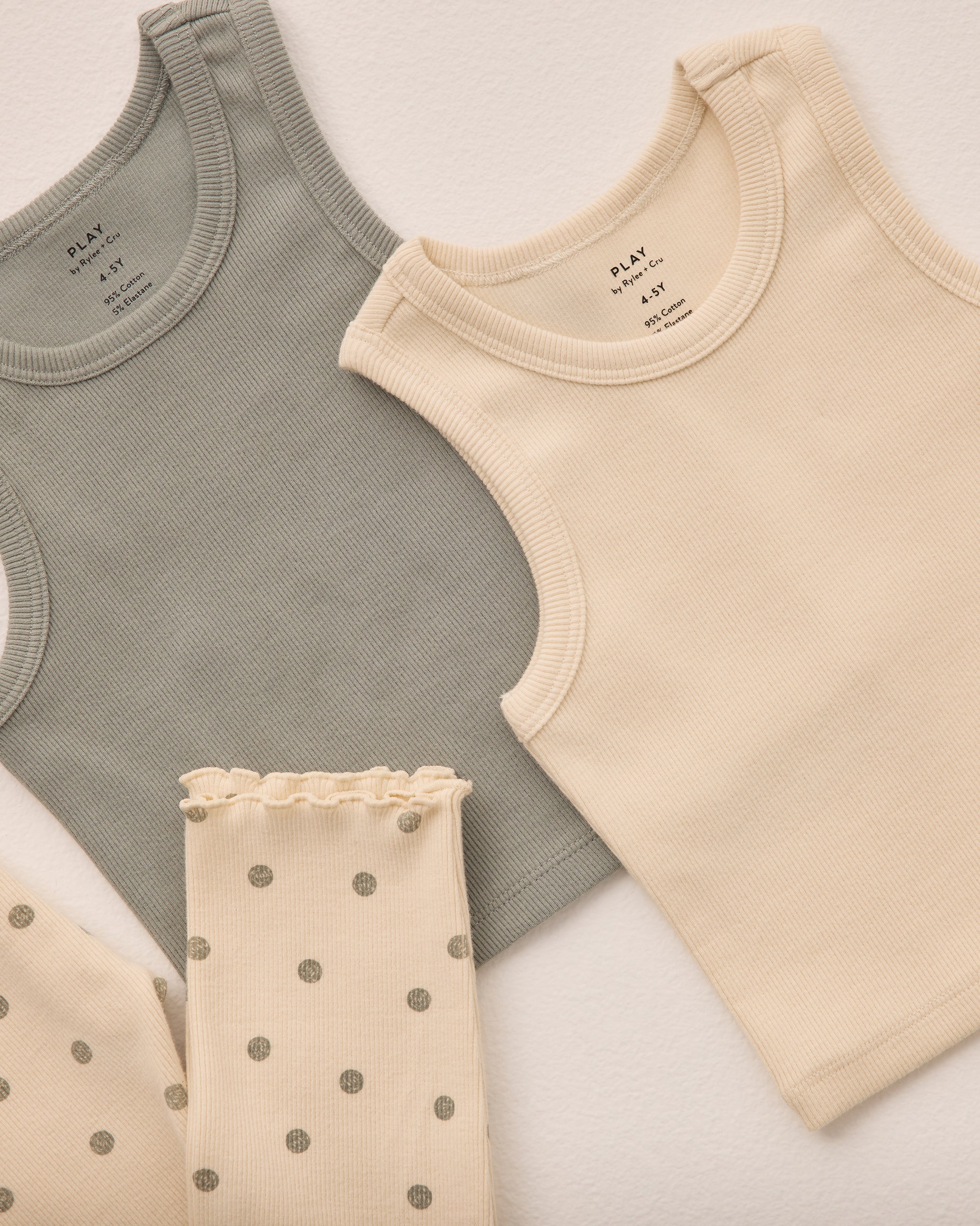 Ribbed Legging Set || Polka Dot, Eucalyptus - Image 5