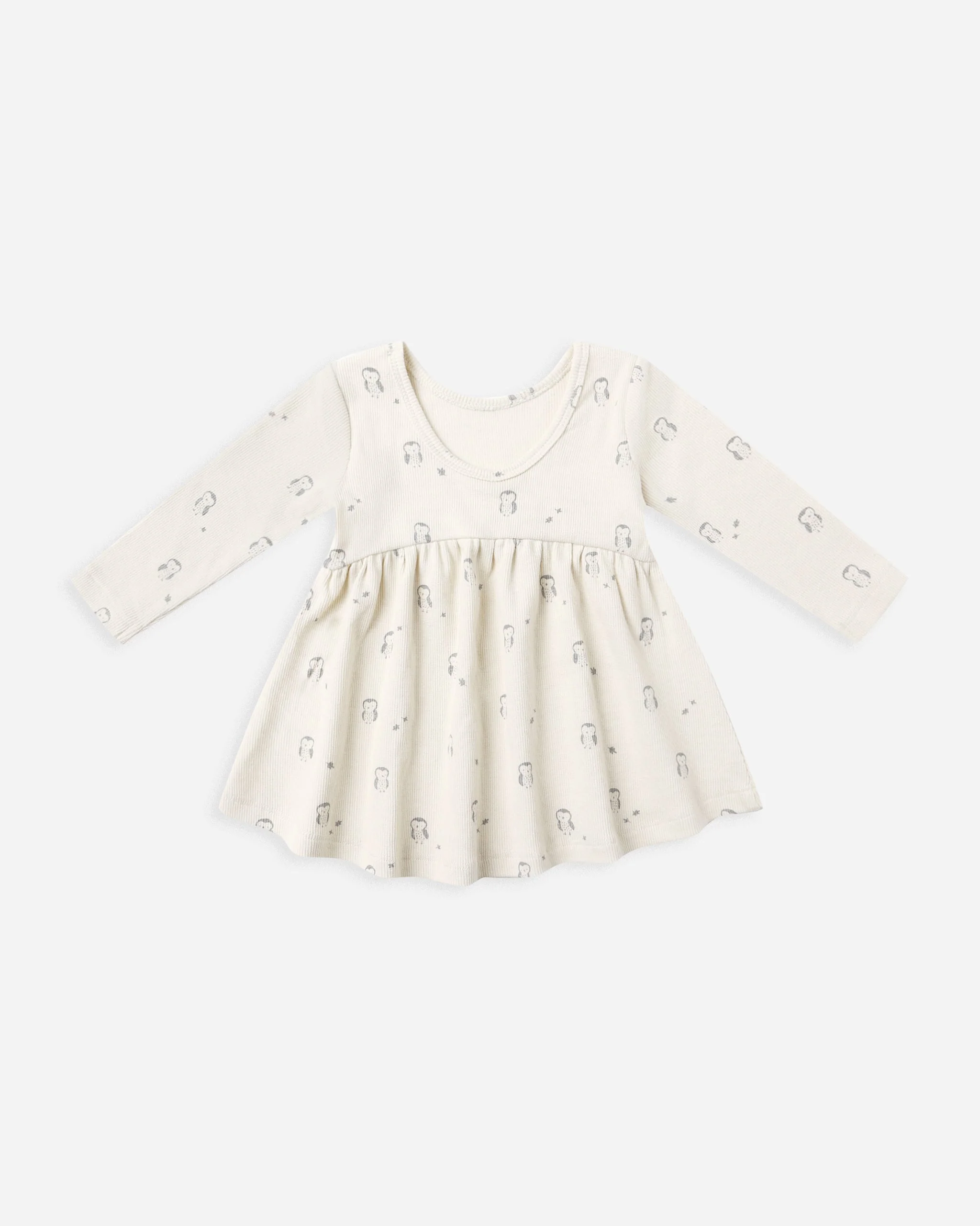 Ribbed Long Sleeve Dress || Owls - Image 2