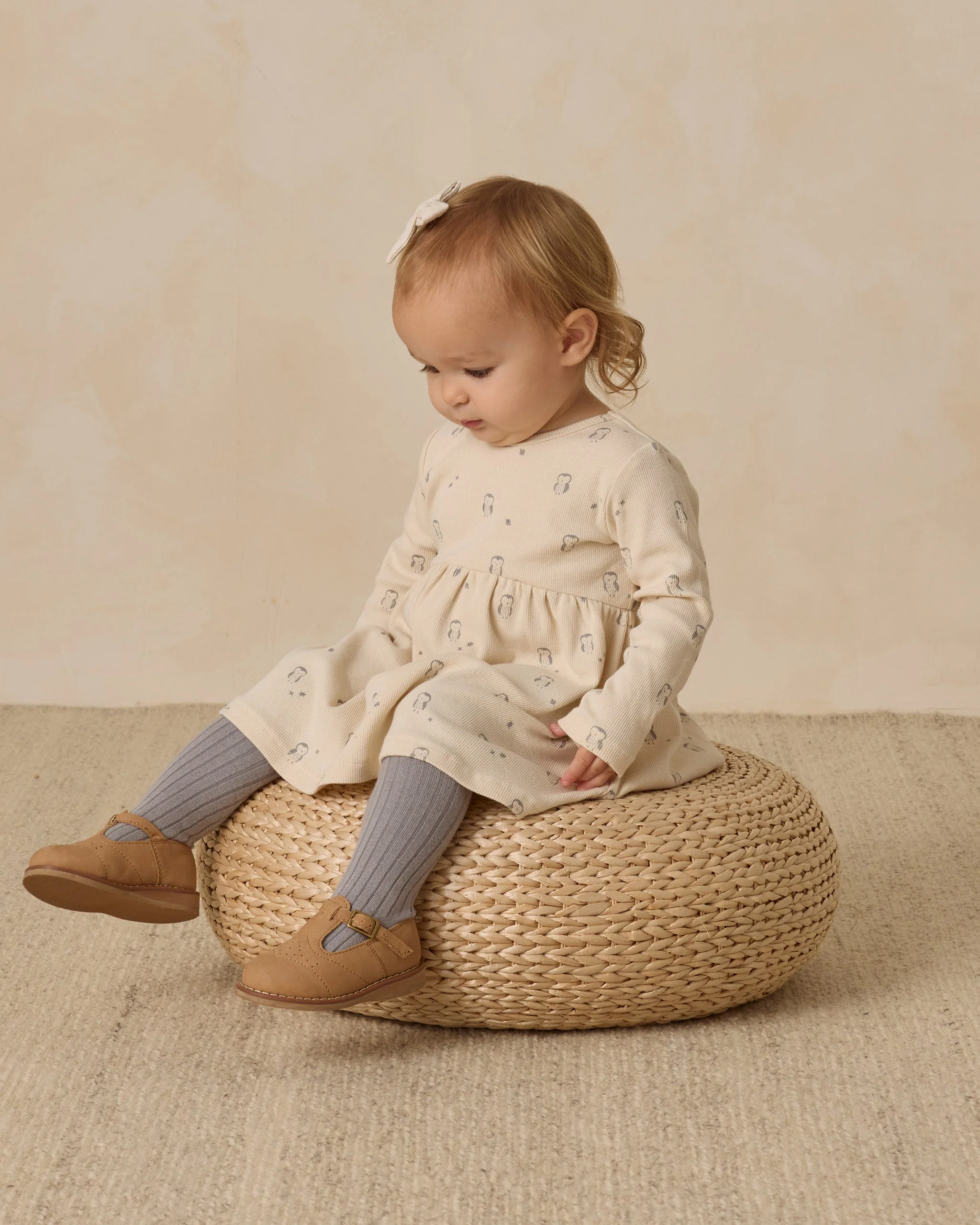 Ribbed Long Sleeve Dress || Owls - Image 3