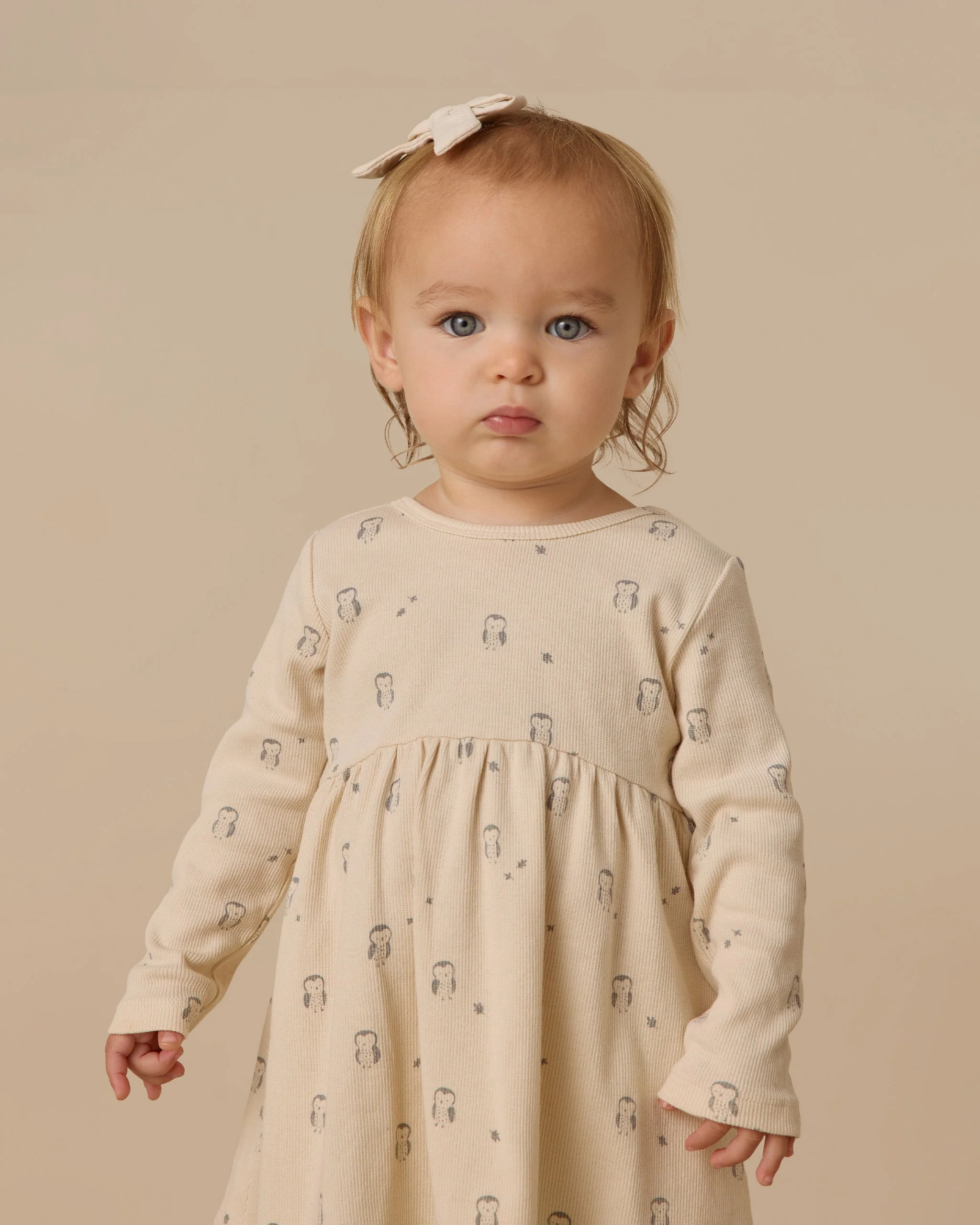 Ribbed Long Sleeve Dress || Owls - Image 4