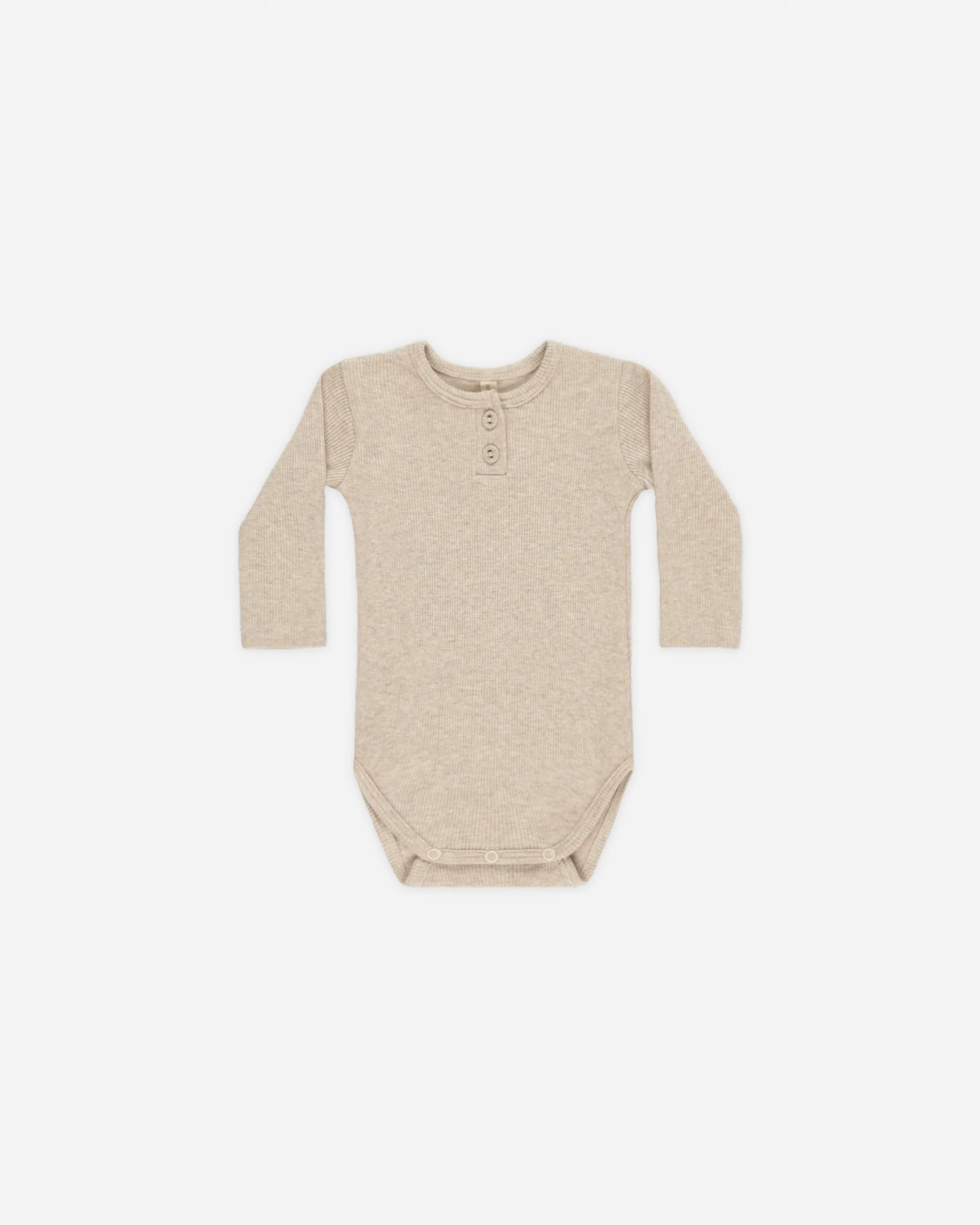 Ribbed Long Sleeve Onesie || Taupe