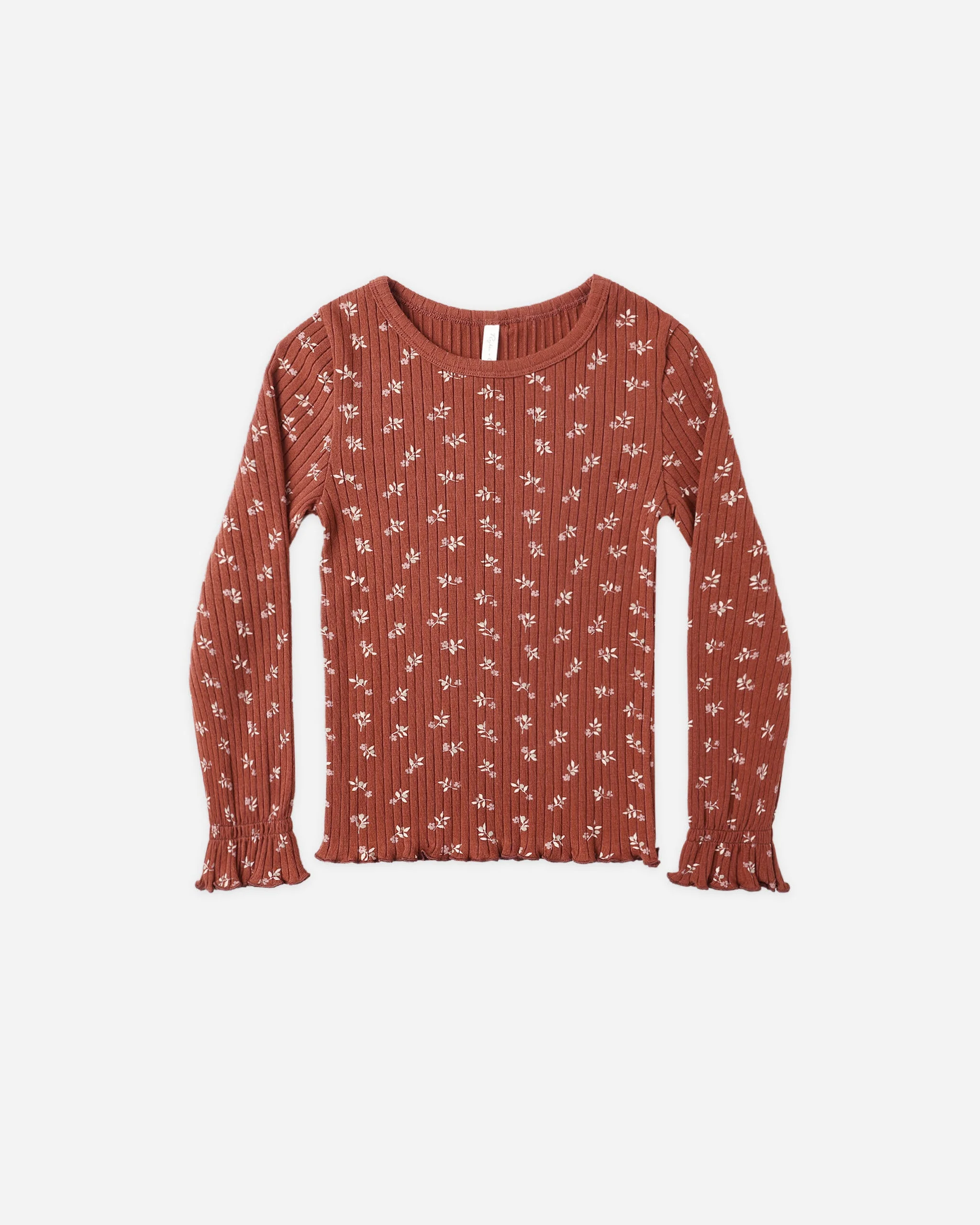 Ribbed Long Sleeve Top || Ruby Ditsy