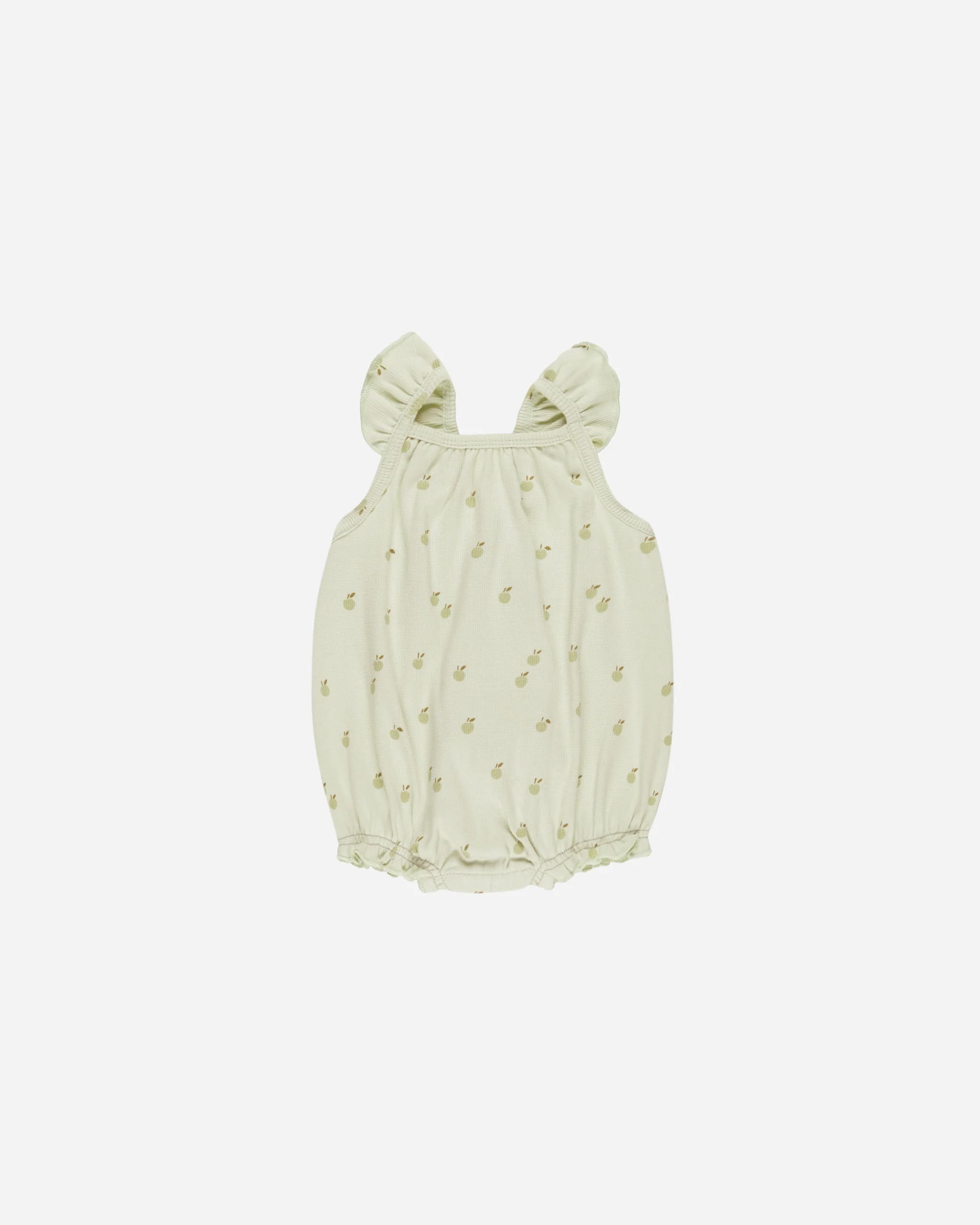 -Ribbed Ruffle Romper || Apples-