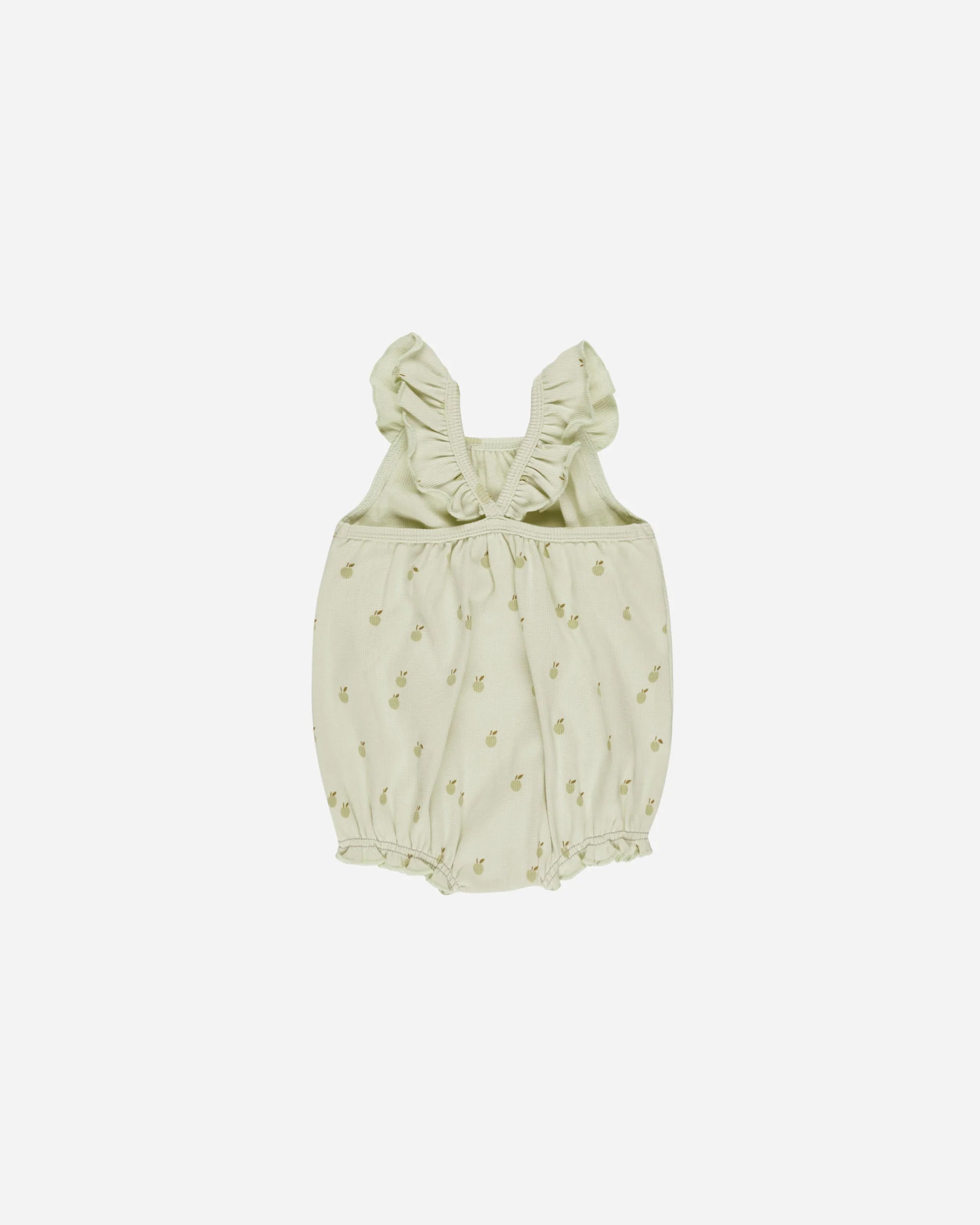 -Ribbed Ruffle Romper || Apples- - Image 2