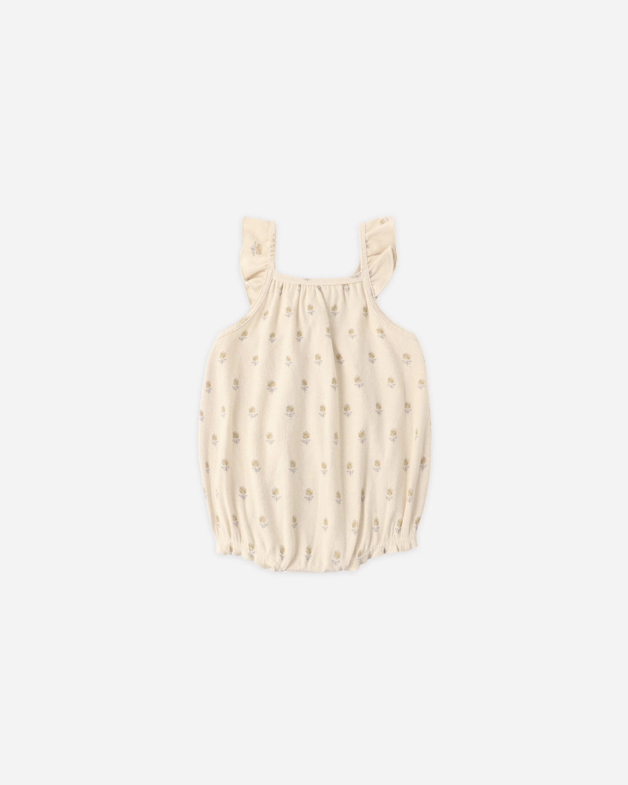 Ribbed Ruffle Romper Buttercup