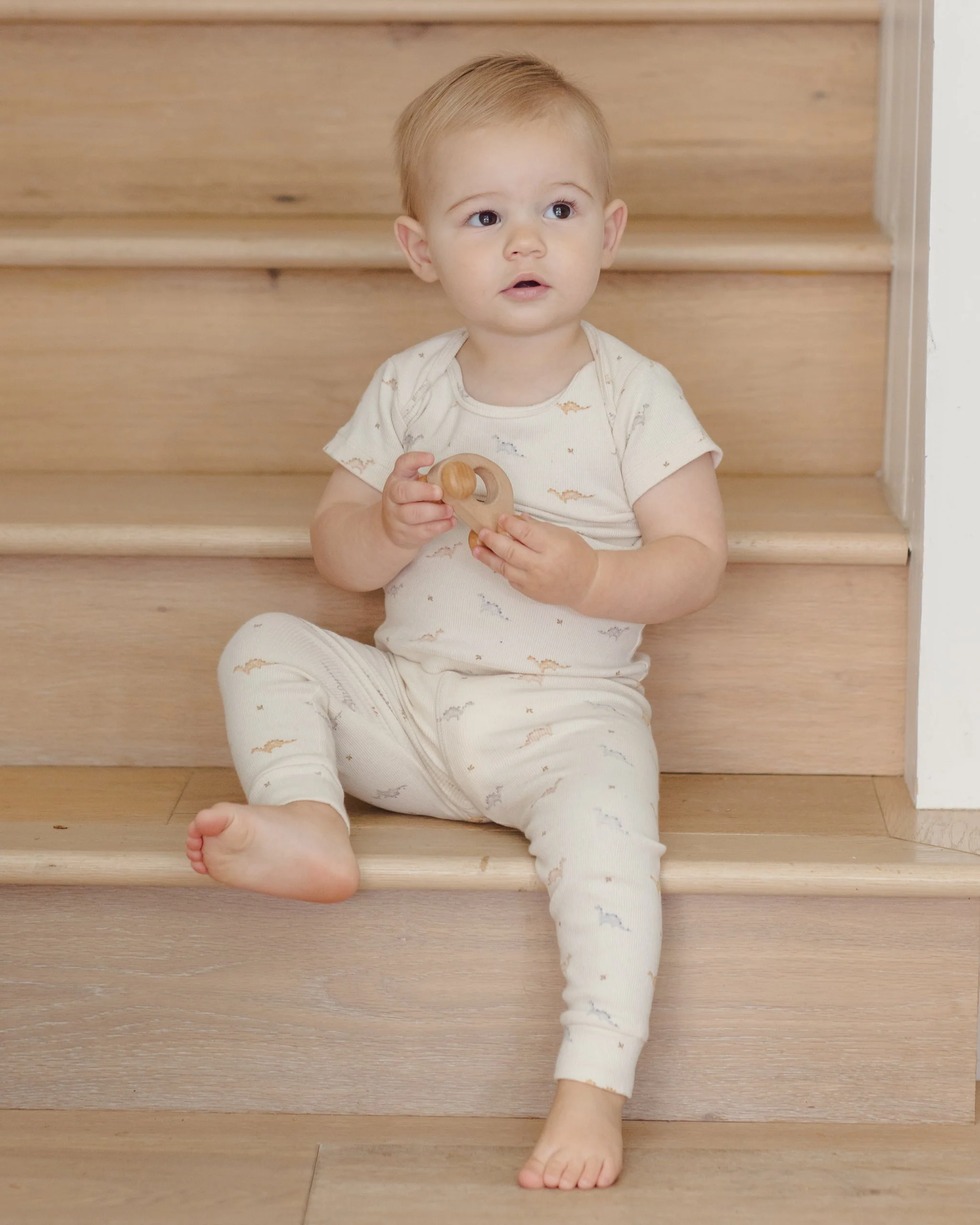 Ribbed Short Sleeve Tee + Legging Set Dinos - Image 2