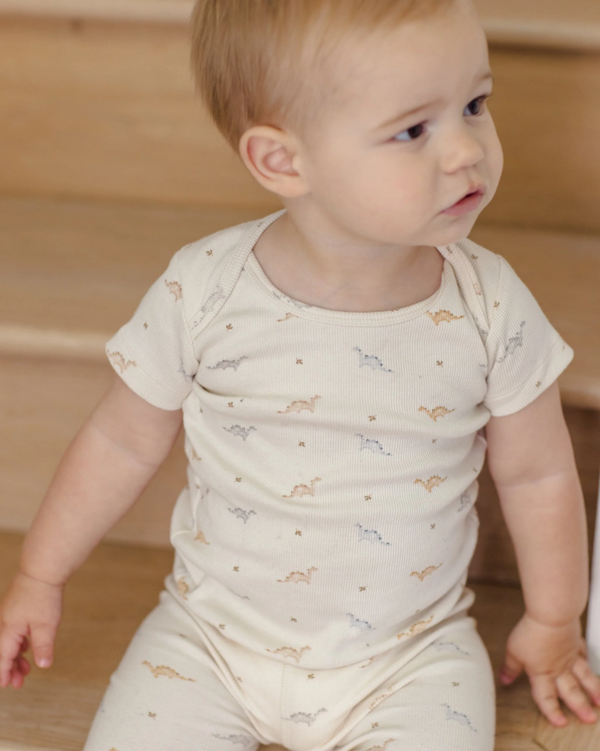 Ribbed Short Sleeve Tee + Legging Set Dinos - Image 3