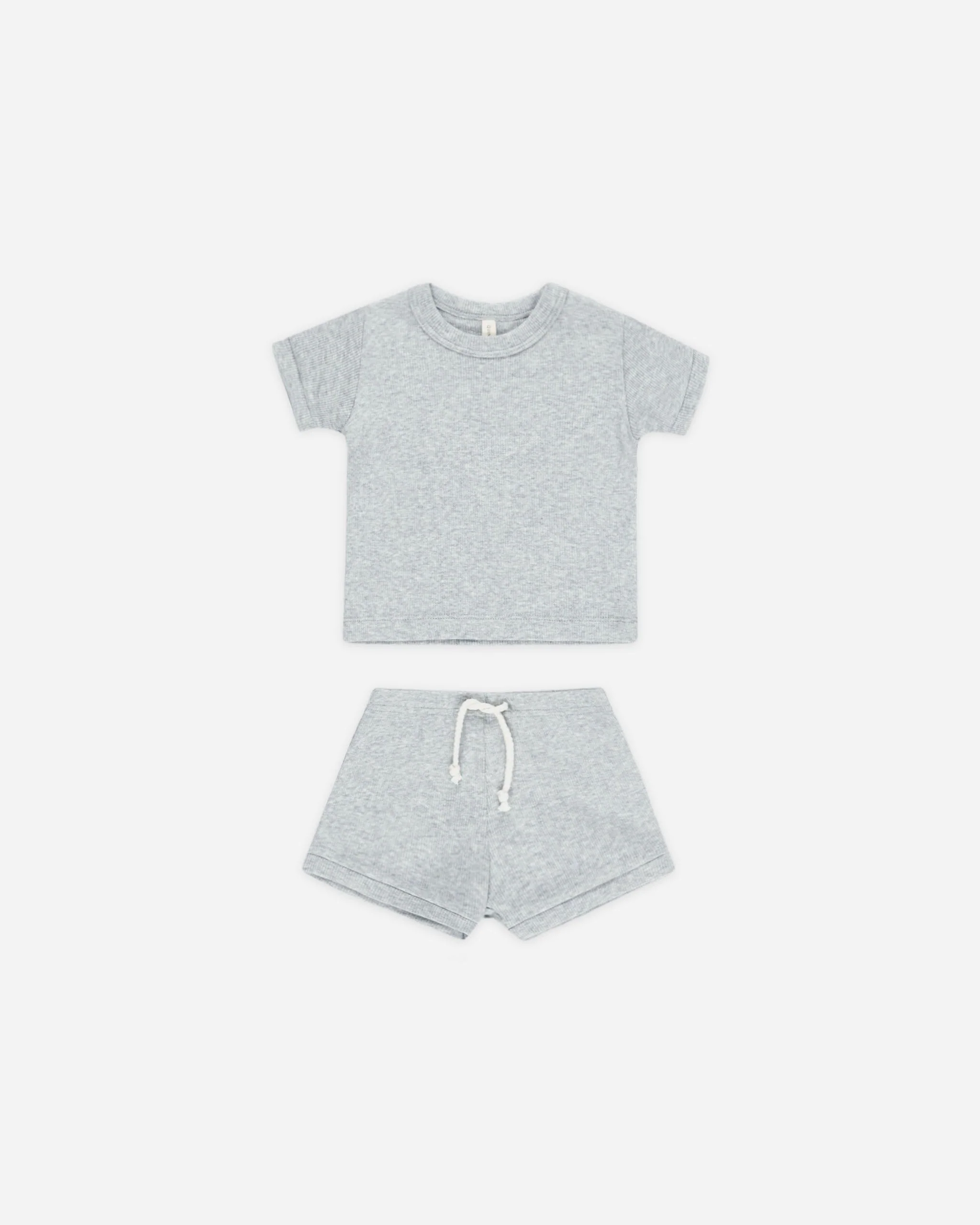 Ribbed Shortie Set || Dusty Blue