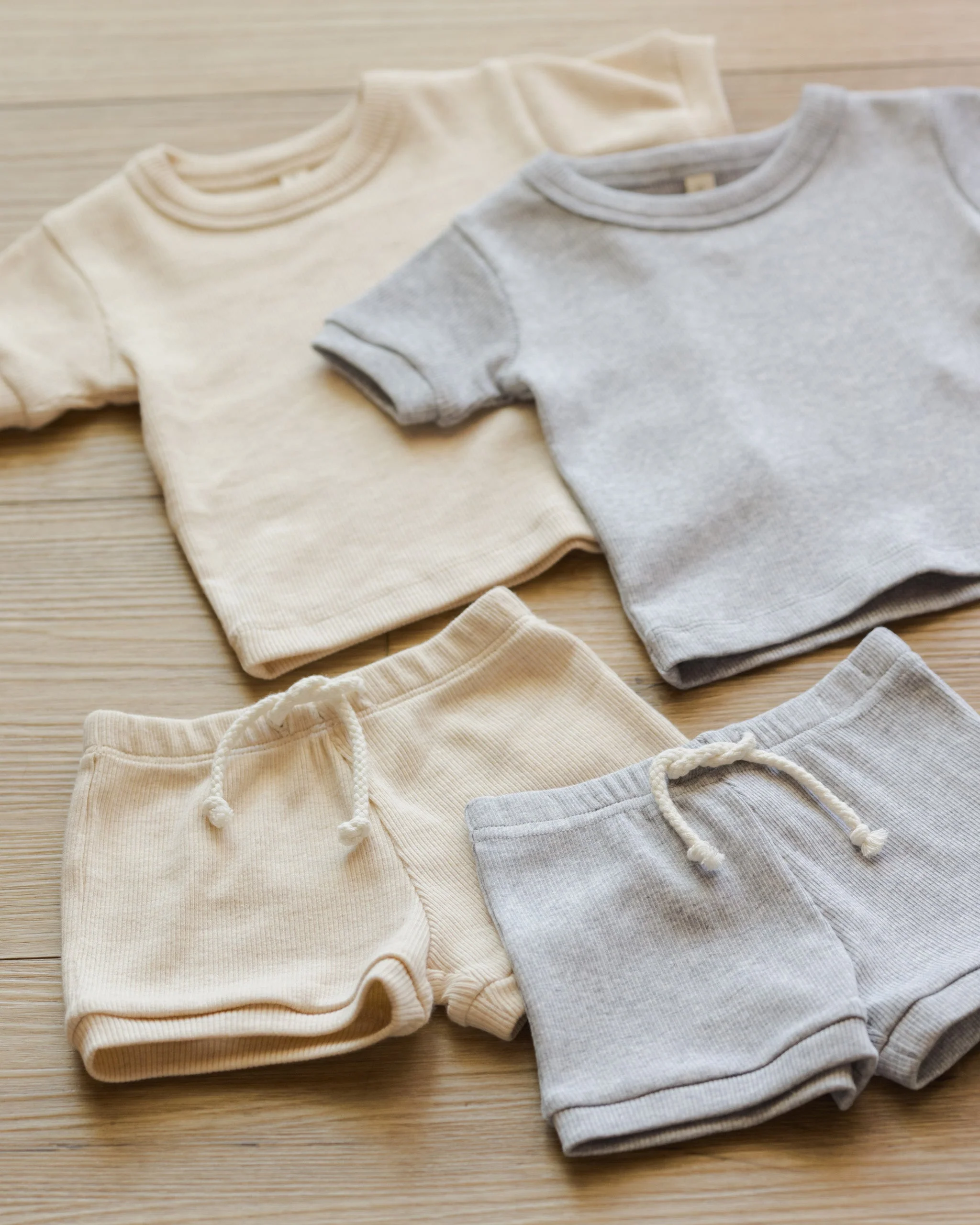 Ribbed Shortie Set || Oatmeal - Image 5