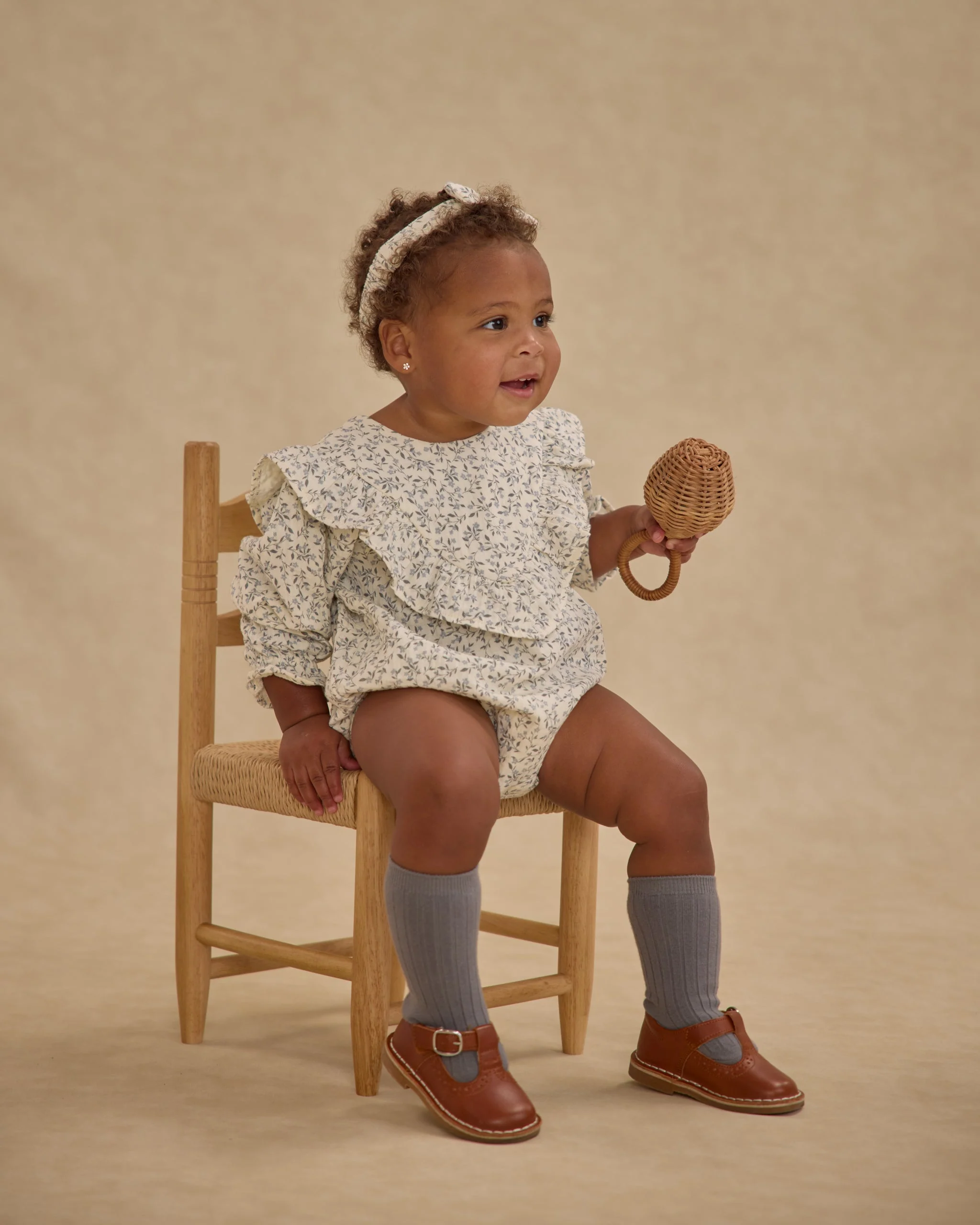 Ribbed Socks || Brown, Dusty Blue - Image 3