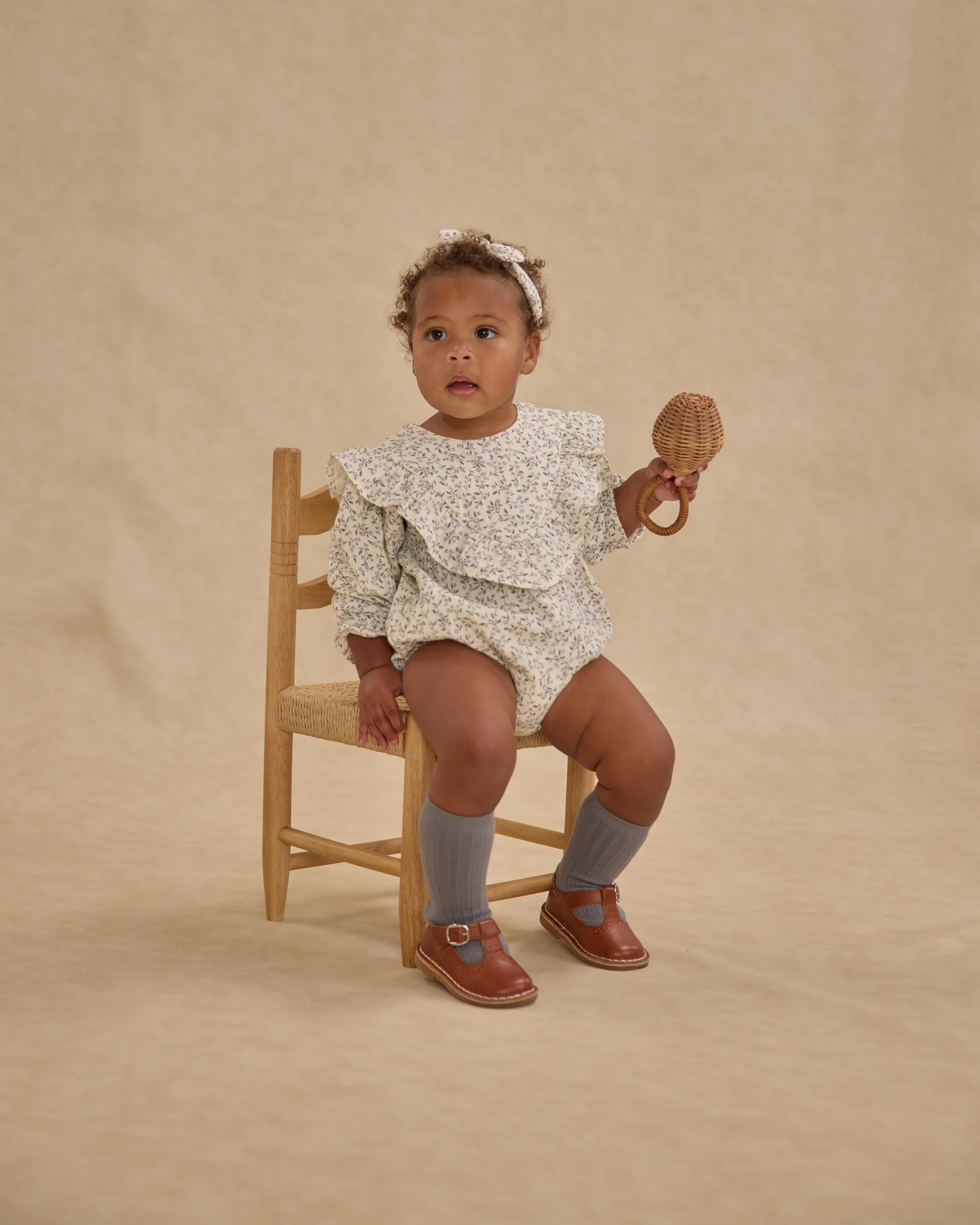 Ribbed Socks || Brown, Dusty Blue - Image 5