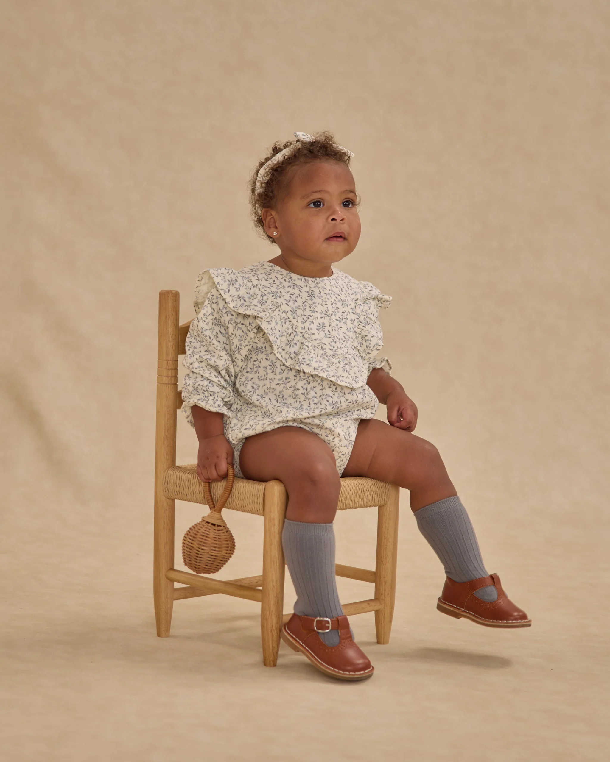 Ribbed Socks || Brown, Dusty Blue - Image 6